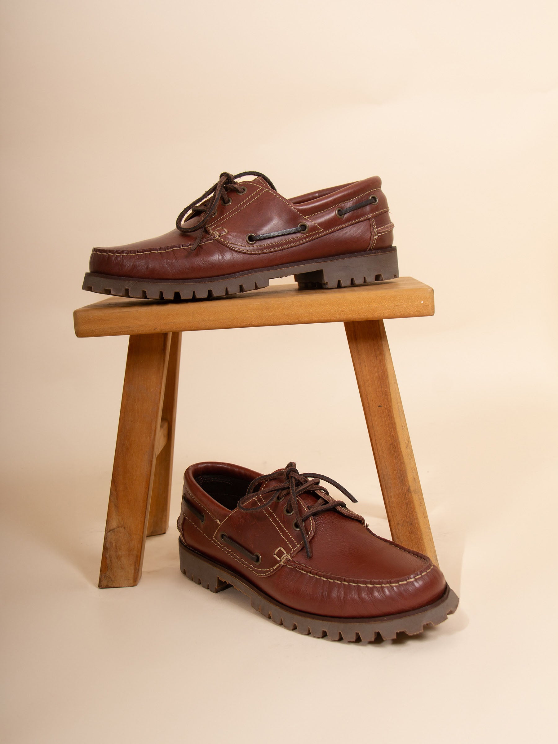 Chaussures bateau crampons marron
