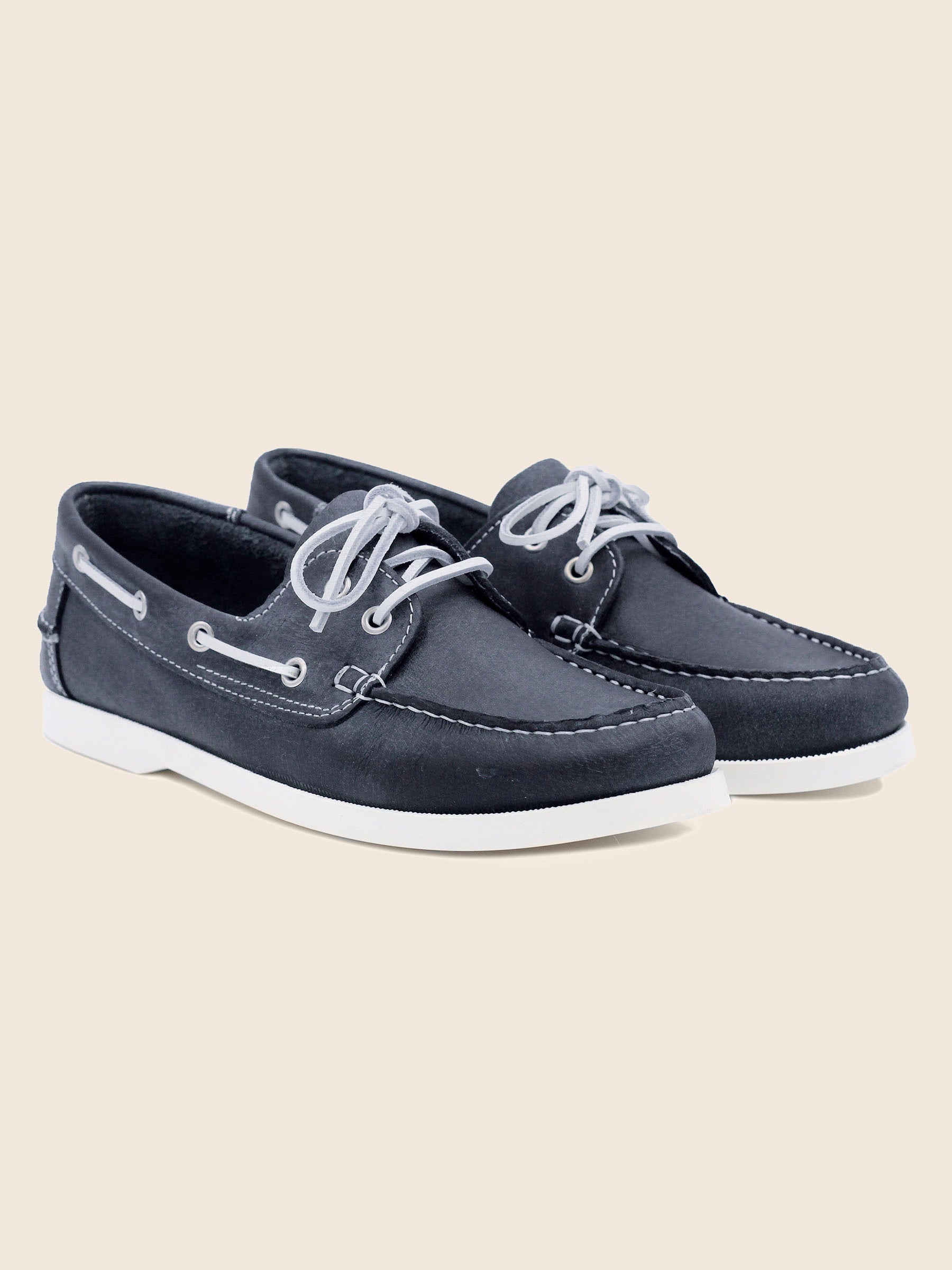 chaussures bateau cuir bleu jules & jenn