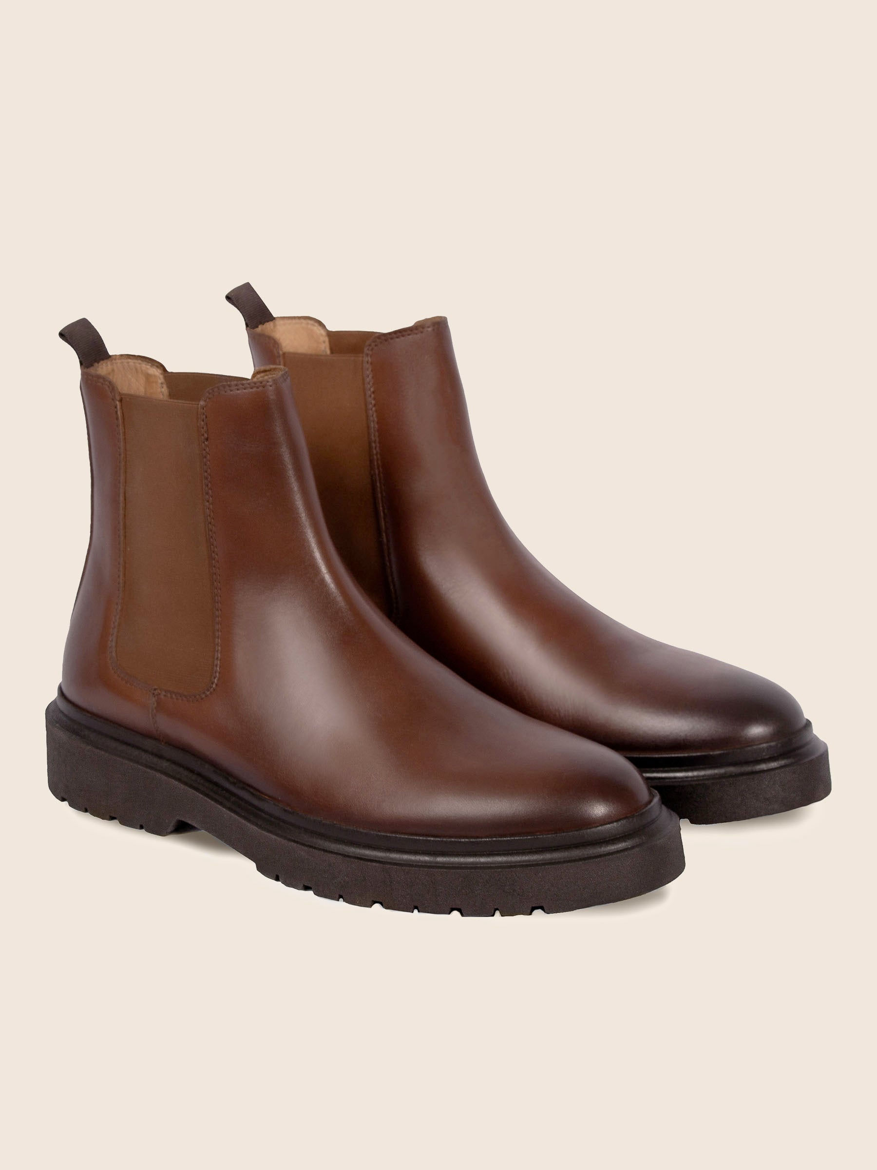 chelsea boots gomme cuir cognac