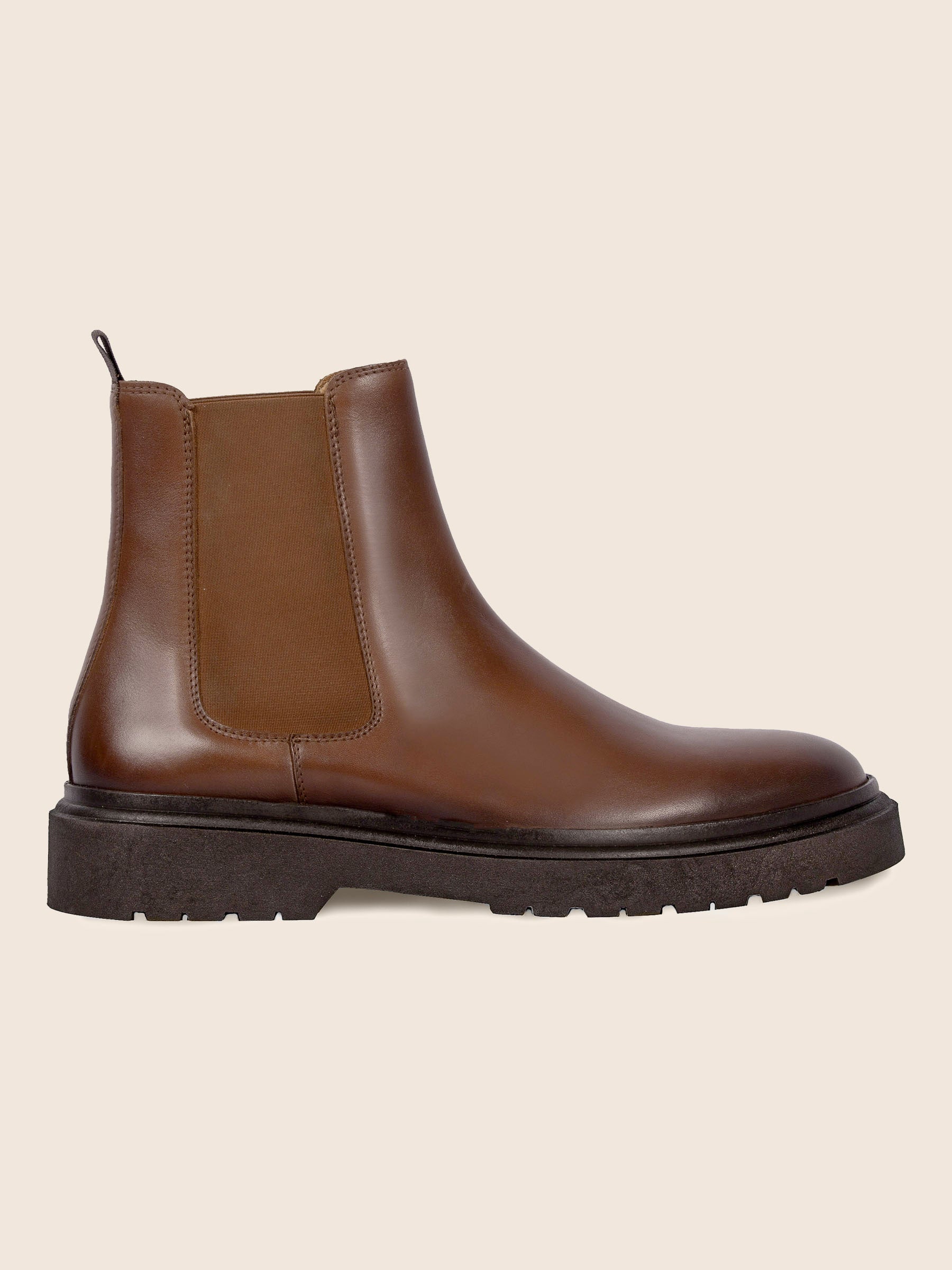 vue profil chelsea boots gomme cuir cognac jules & jenn