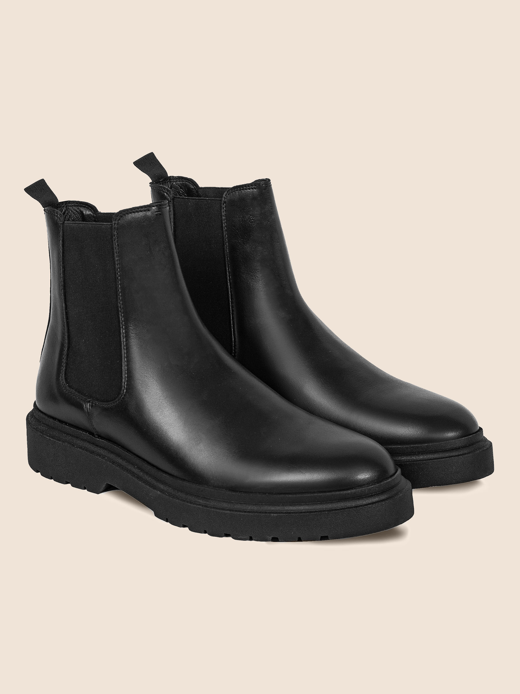 chelsea boots gomme cuir noir jules & jenn