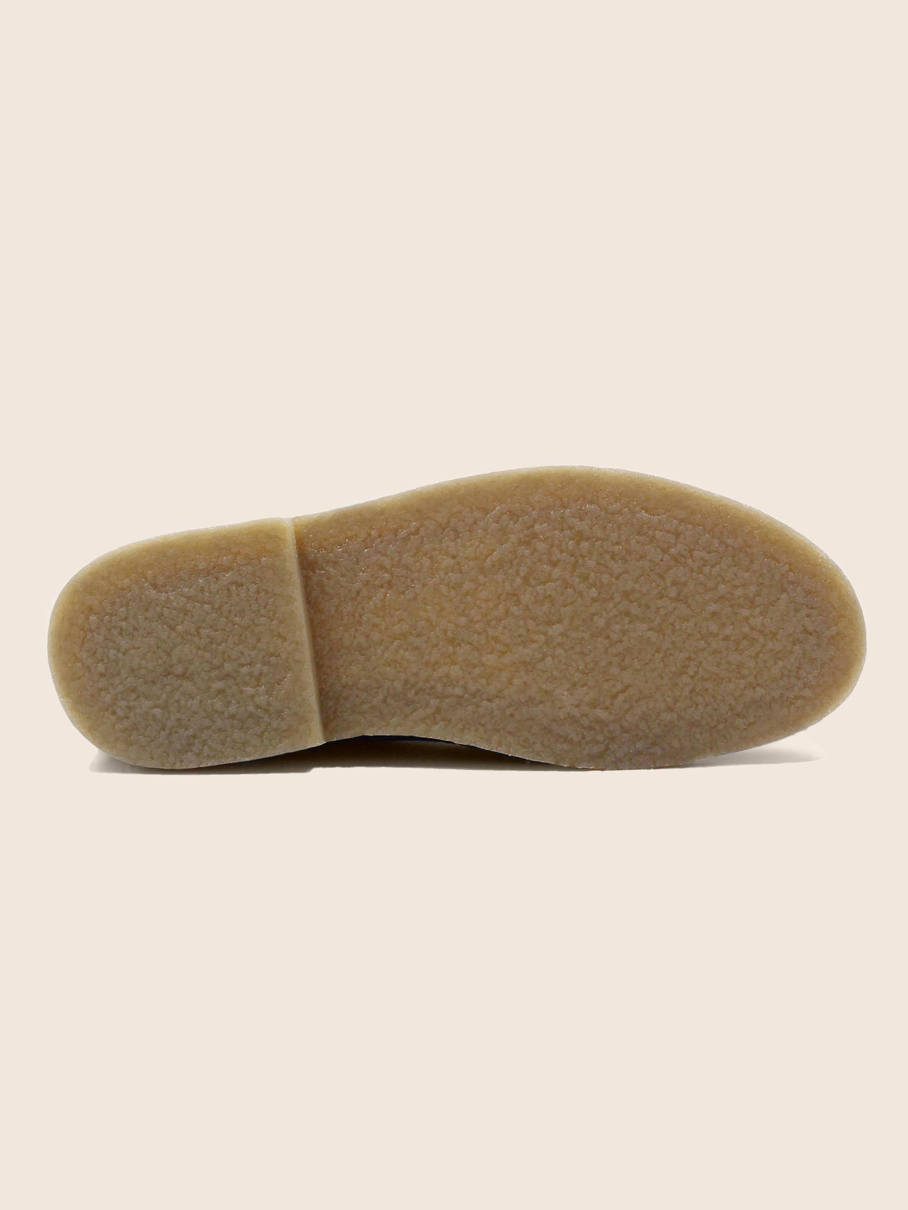 vue dessous chukka boots daim bleu jules & jenn
