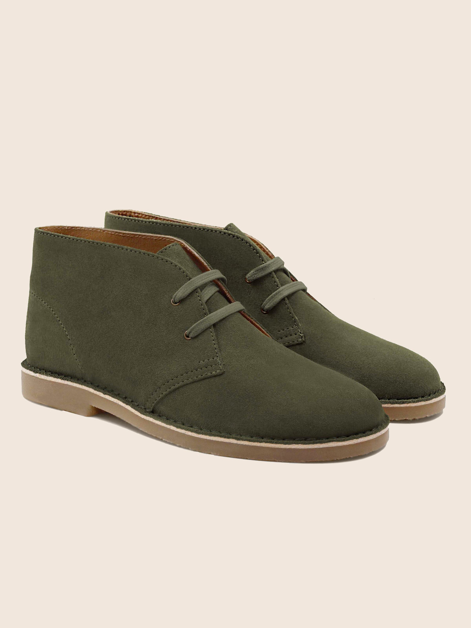 chukka boots cuir daim kaki jules & jenn