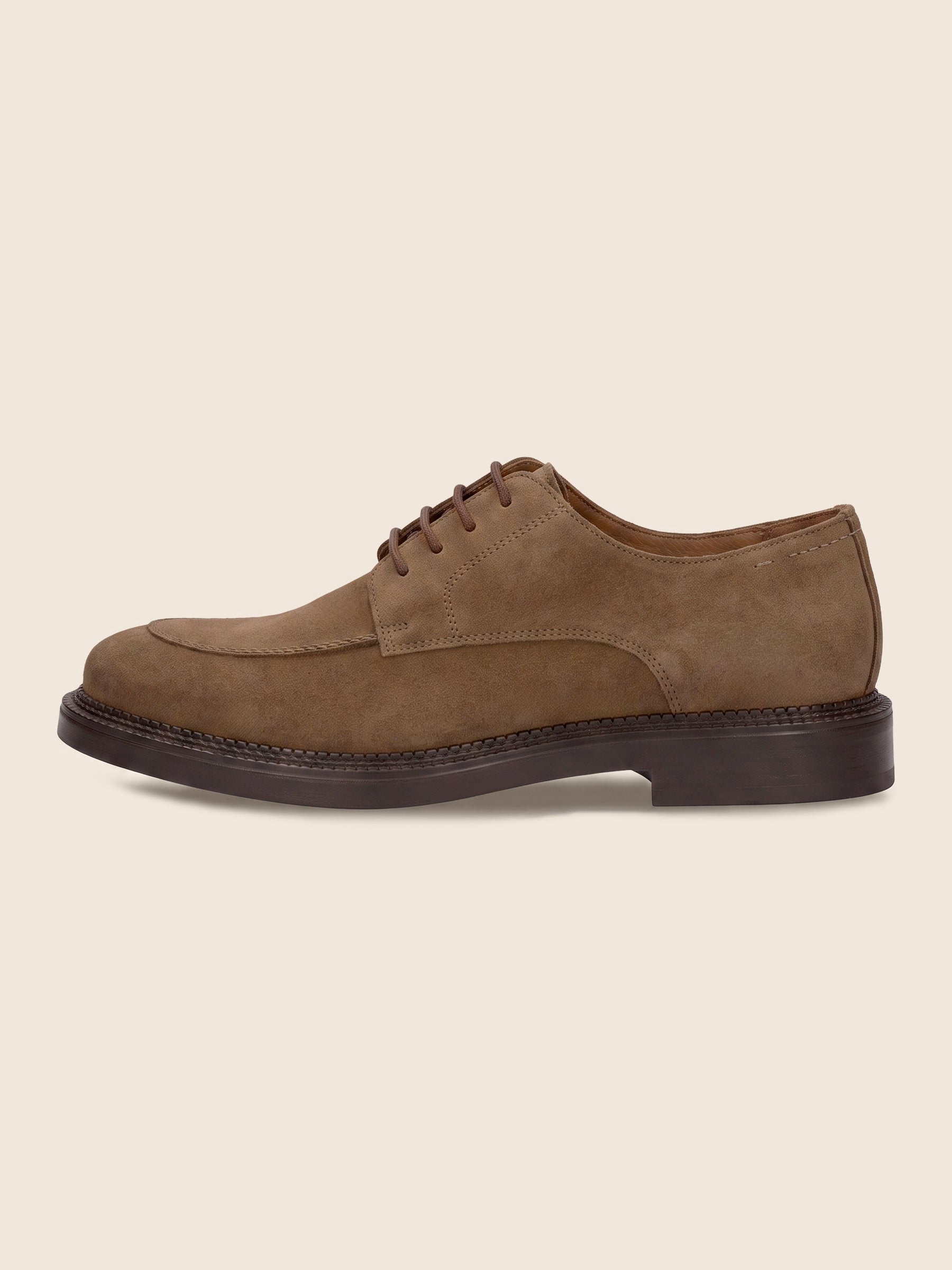 vue interieure derbies gomme cuir daim cognac jules & jenn