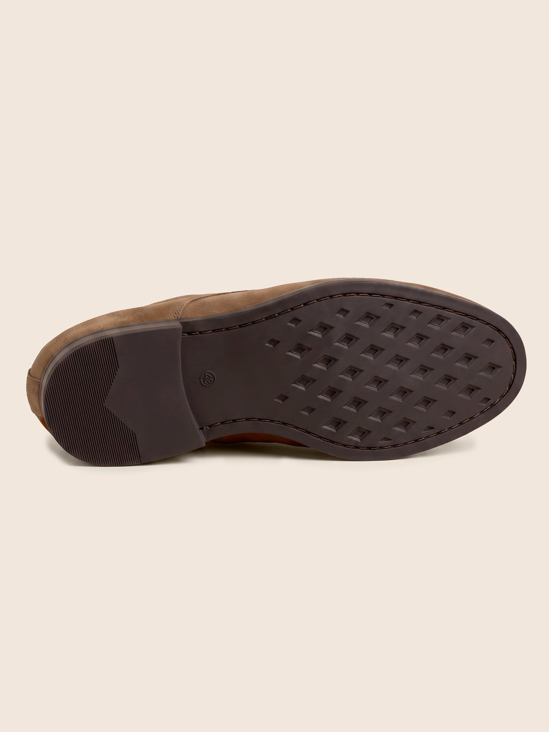 vue semelle derbies gomme cuir daim cognac jules & jenn