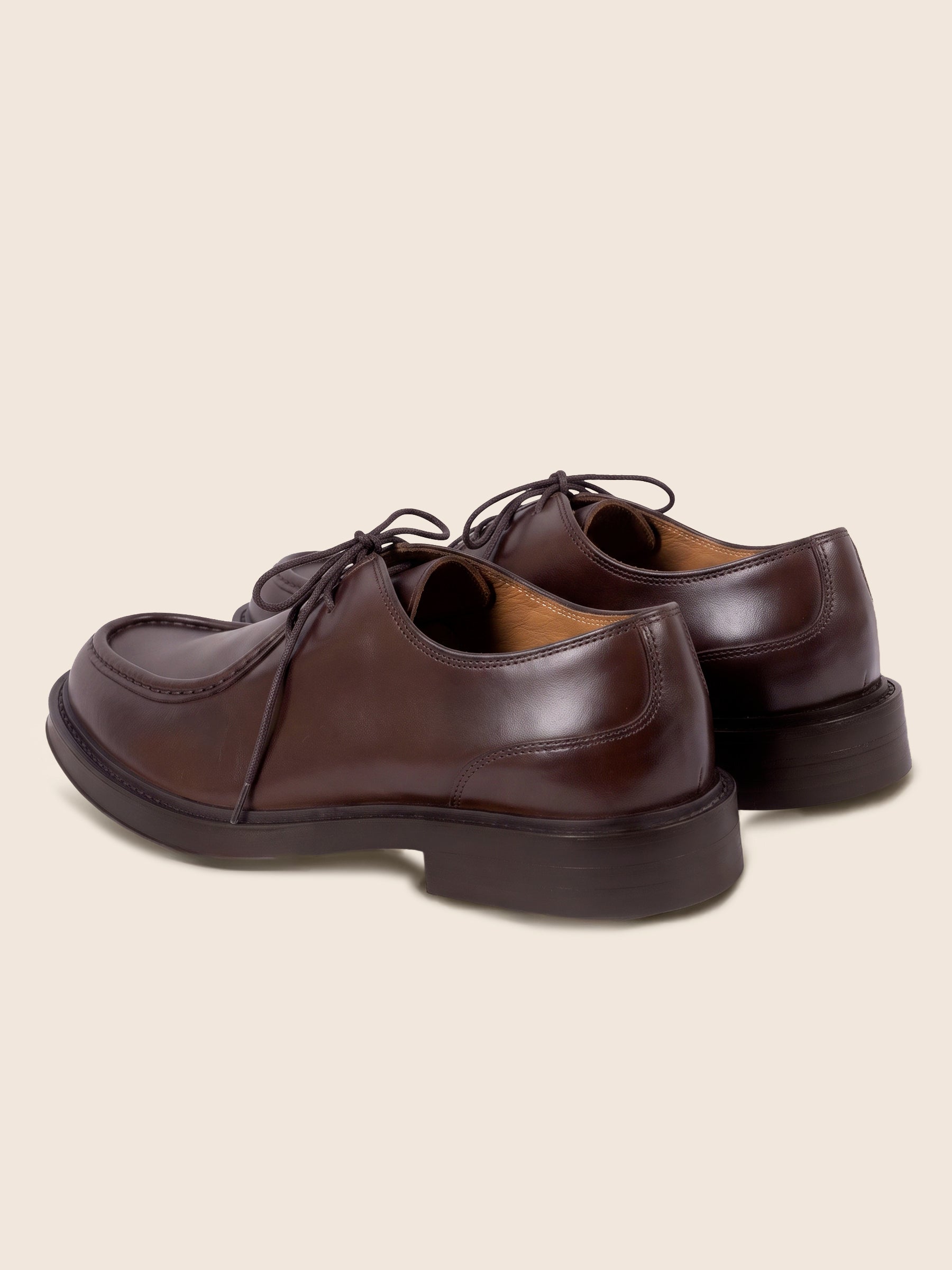 vue arriere derbies plateau cuir marron jules & jenn