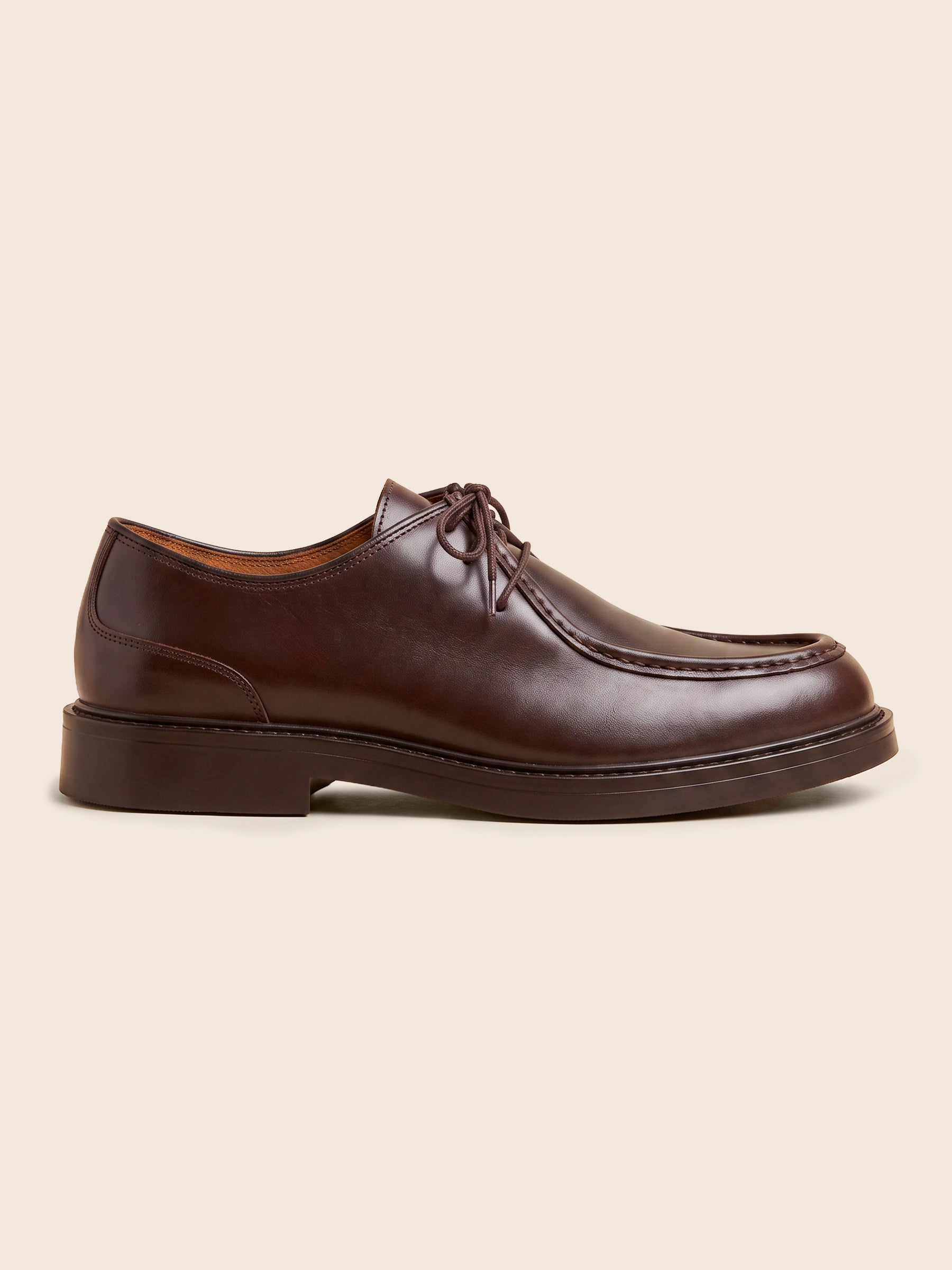 vue profil derbies plateau cuir marron jules & jenn