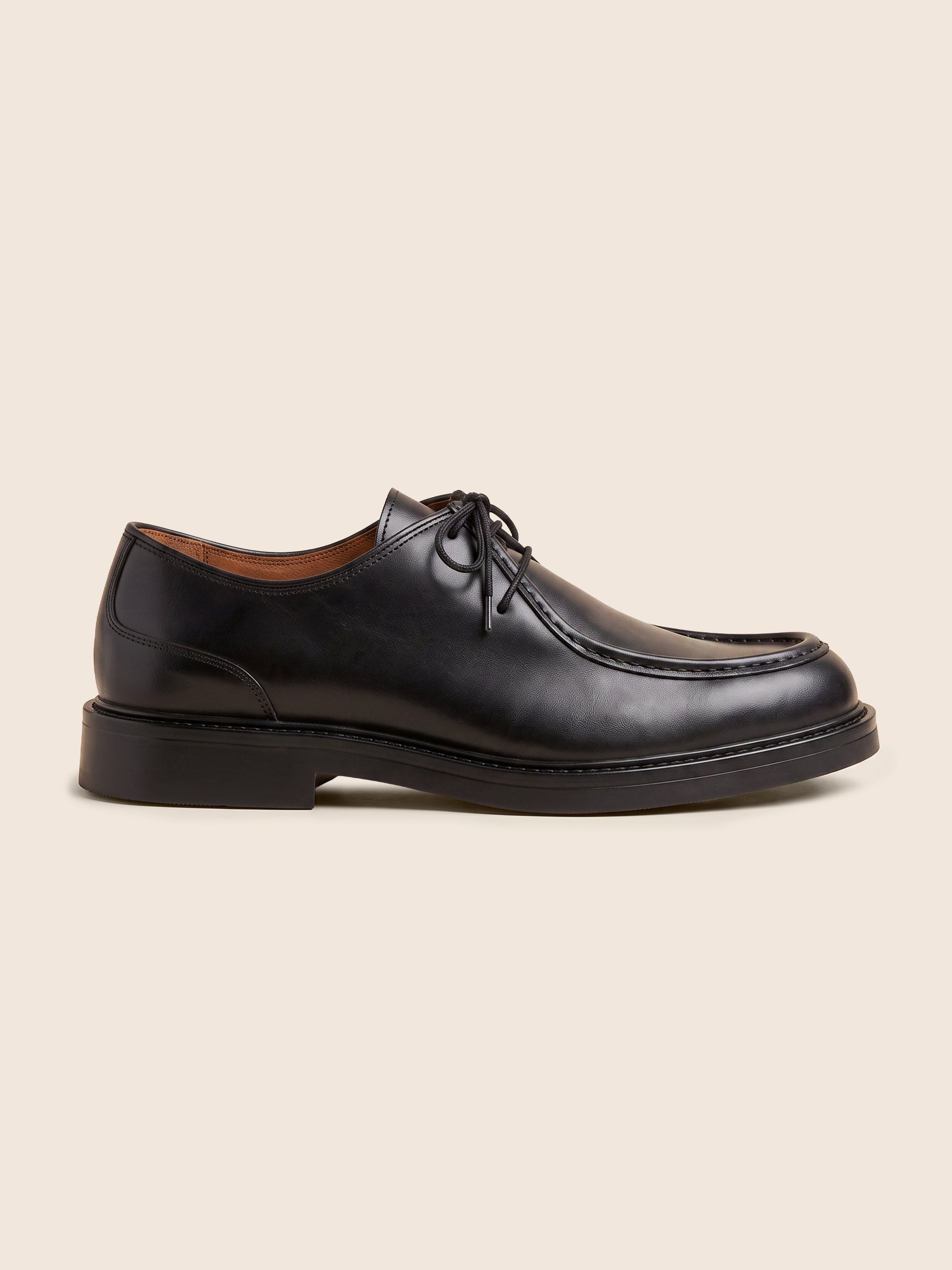 vue profil derbies plateau cuir noir jules & jenn