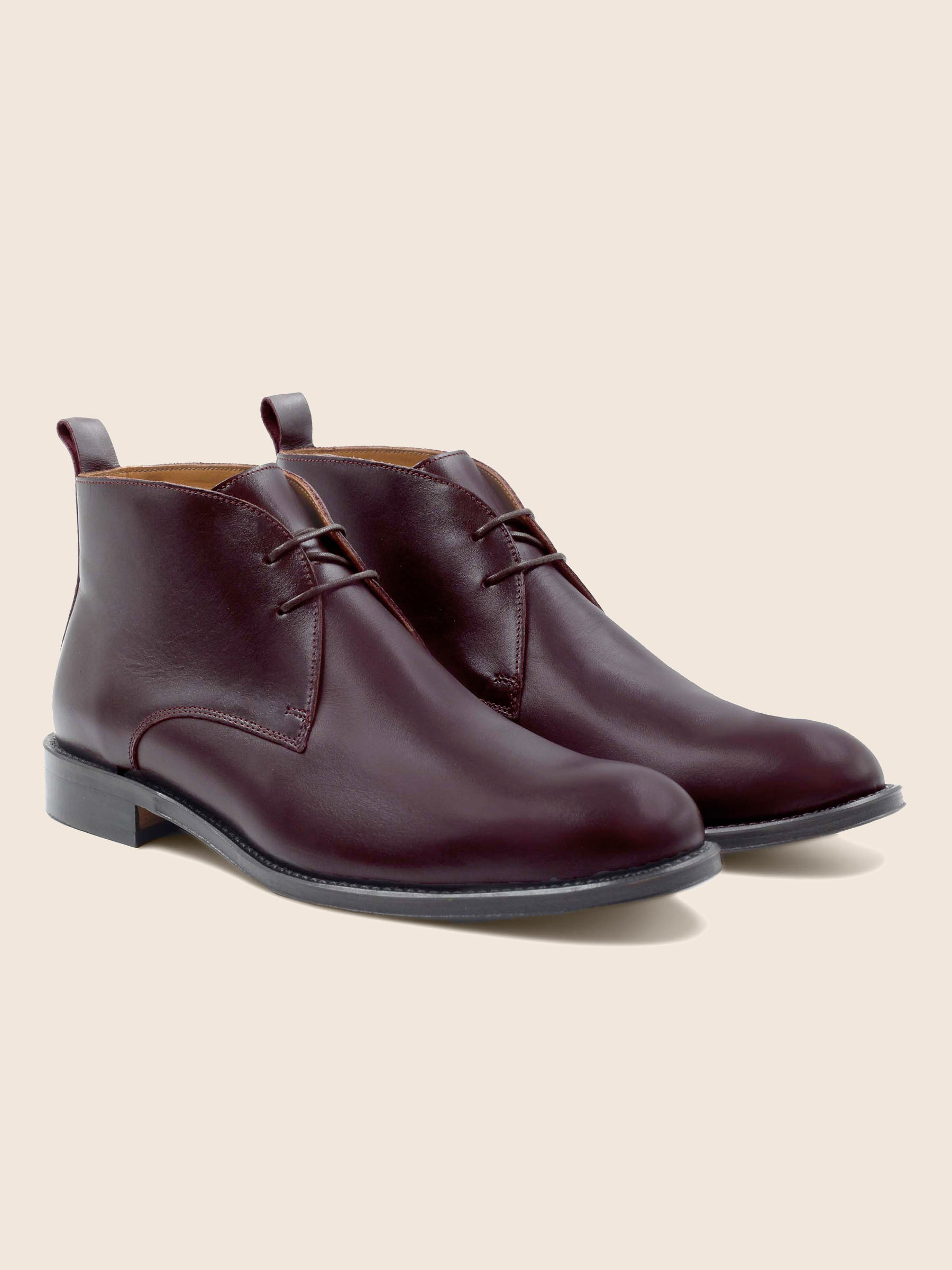 desert boots cuir bordeaux jules & jenn