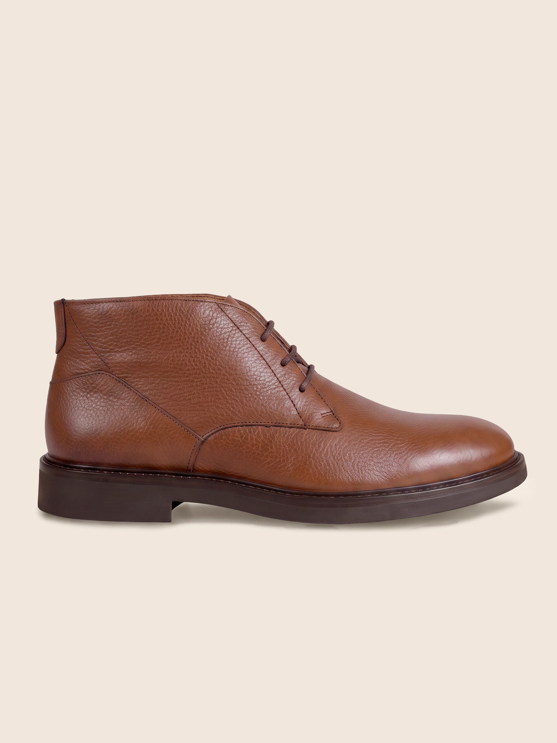 vue profil desert boots gomme cuir graine cognac jules & jenn