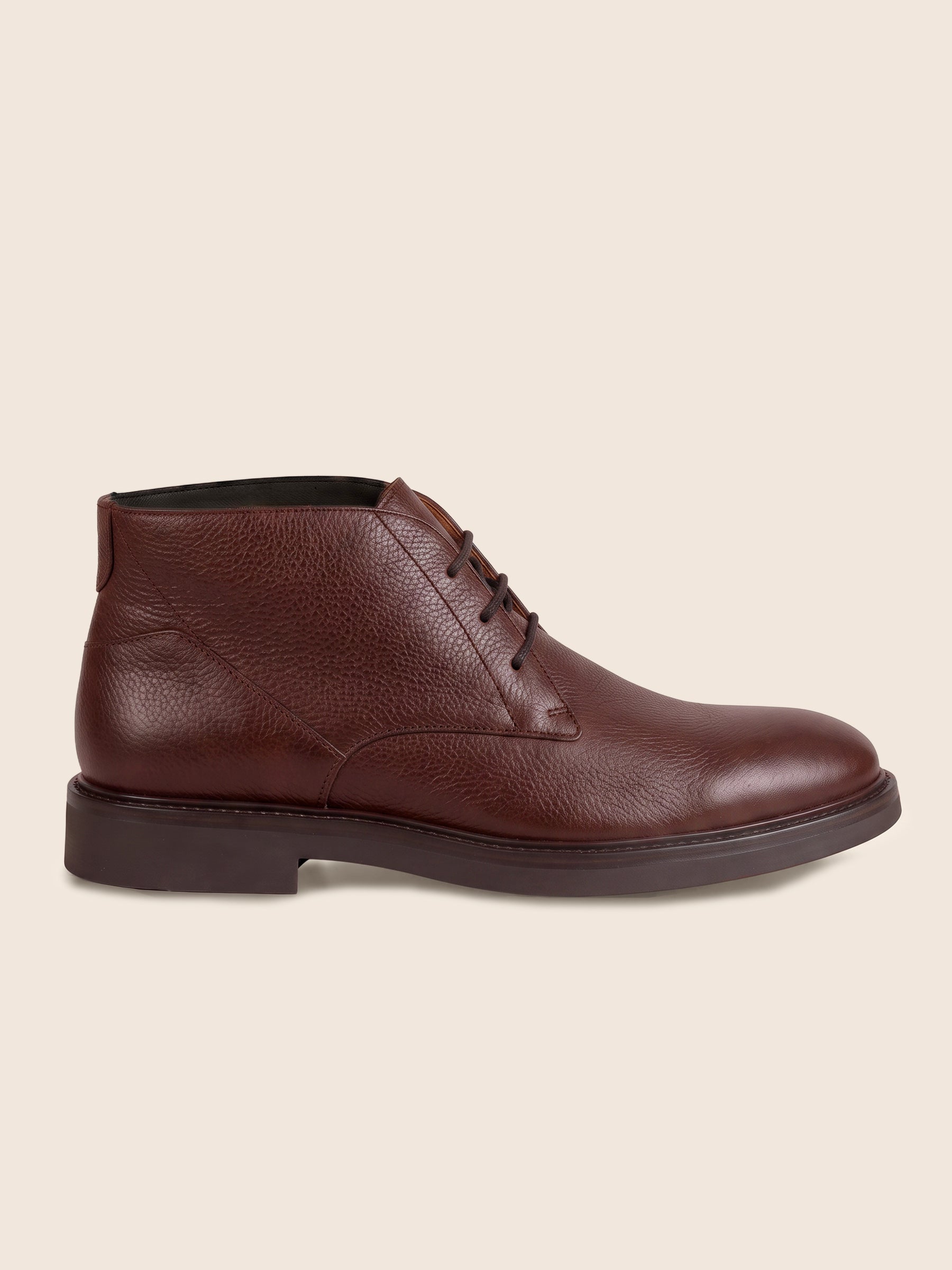 vue profil desert boots homme cuir graine marron jules & jenn