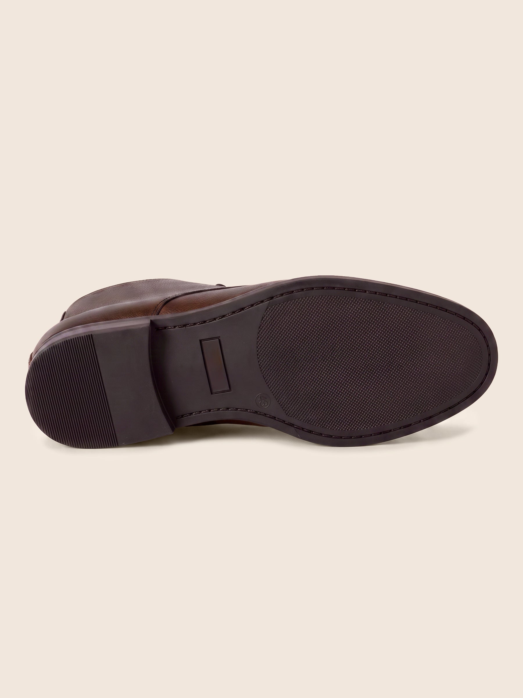 vue dessous desert boots homme cuir graine marron jules & jenn