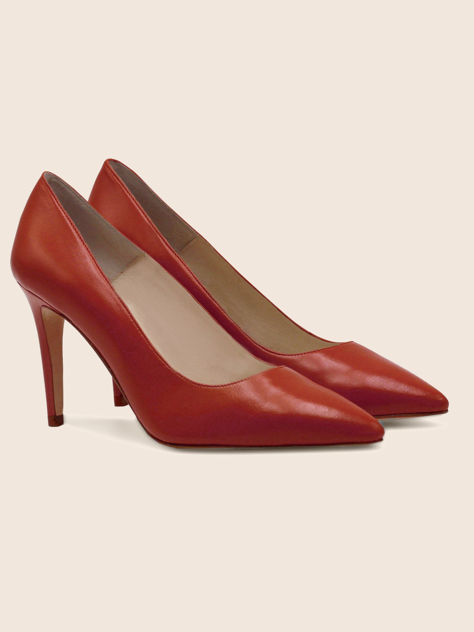 escarpins classiques cuir brique jules & jenn