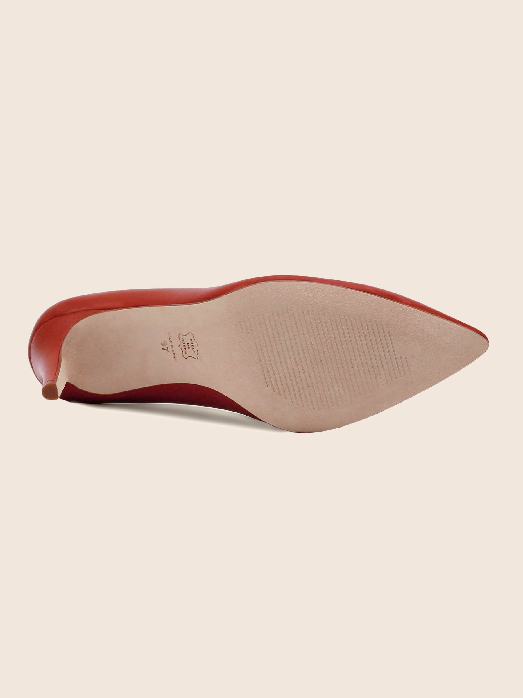 vue dessous escarpins classiques cuir brique jules & jenn