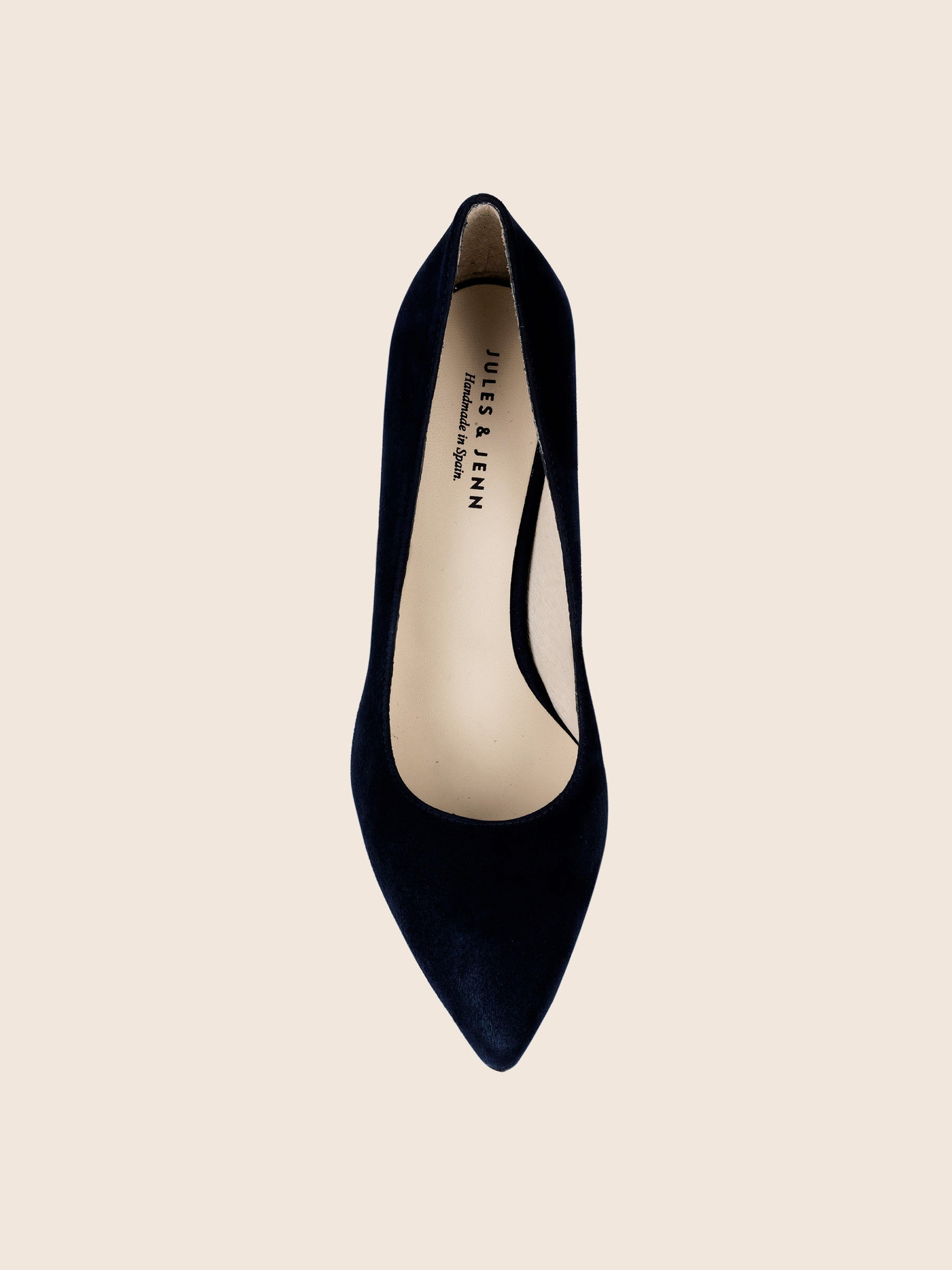 vue dessus escarpin noir cuir daim jules & jenn