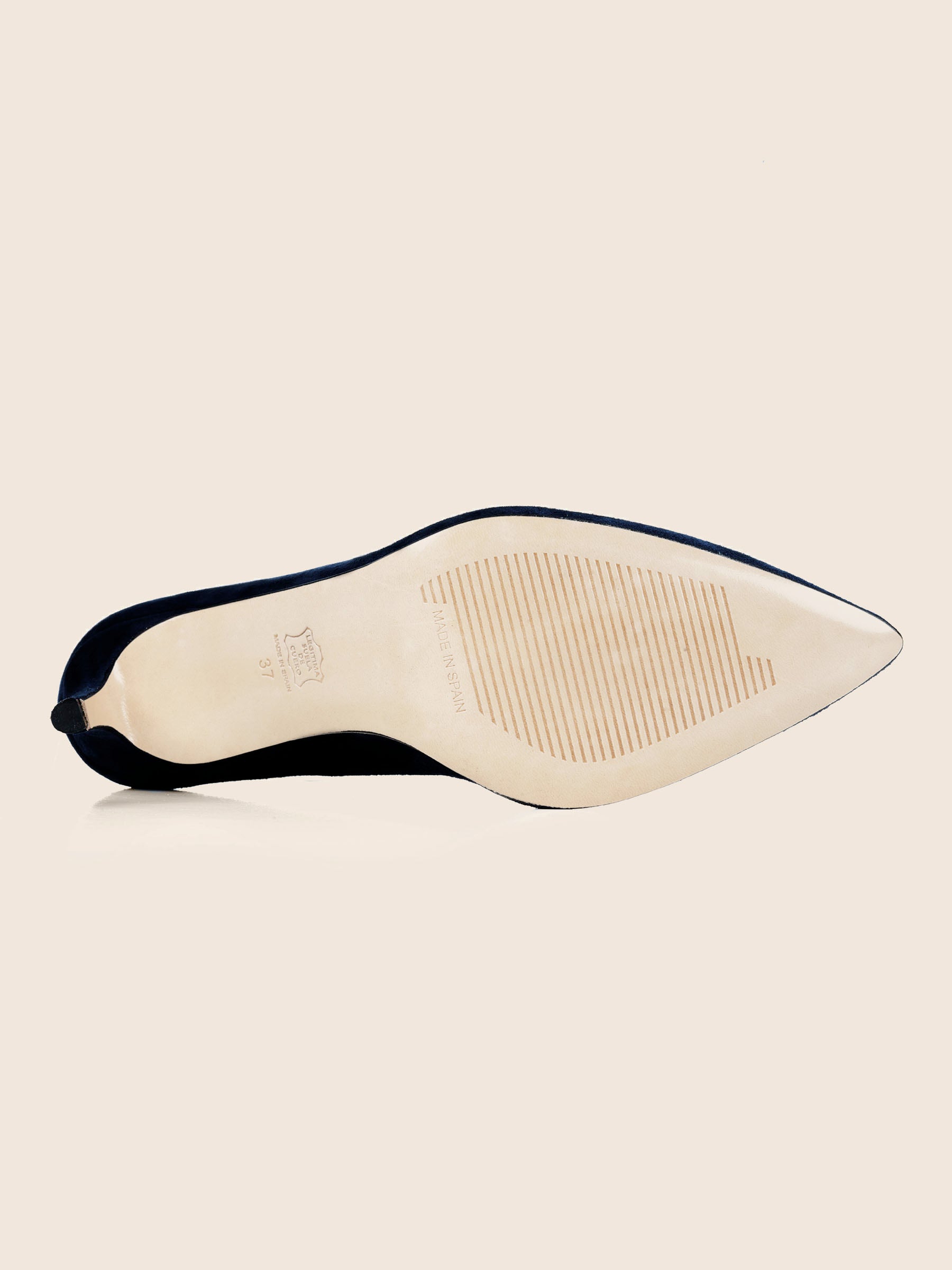 semelle cuir escarpin daim noir