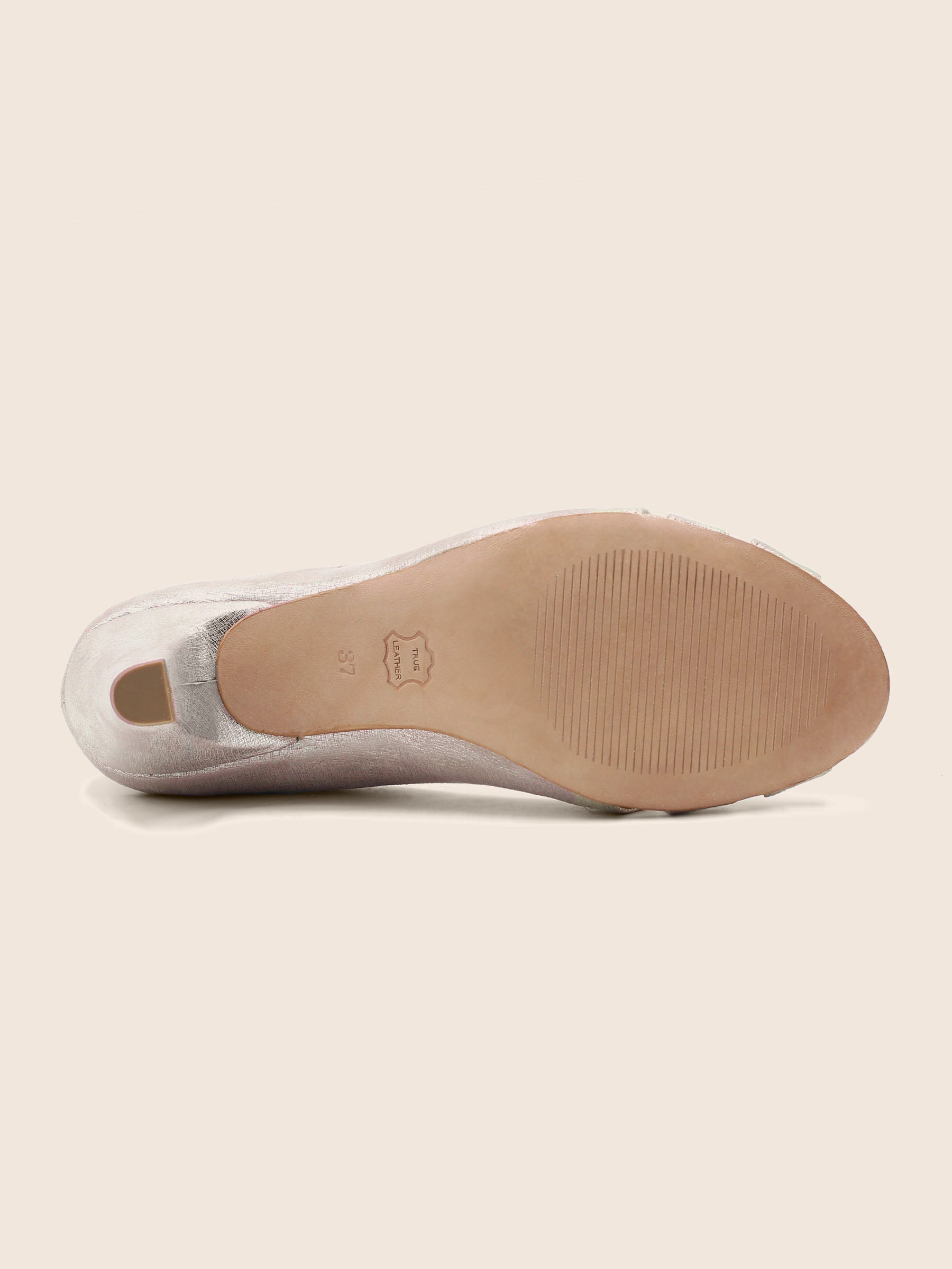 vue semelle escarpins bout ouvert cuir dore jules & jenn