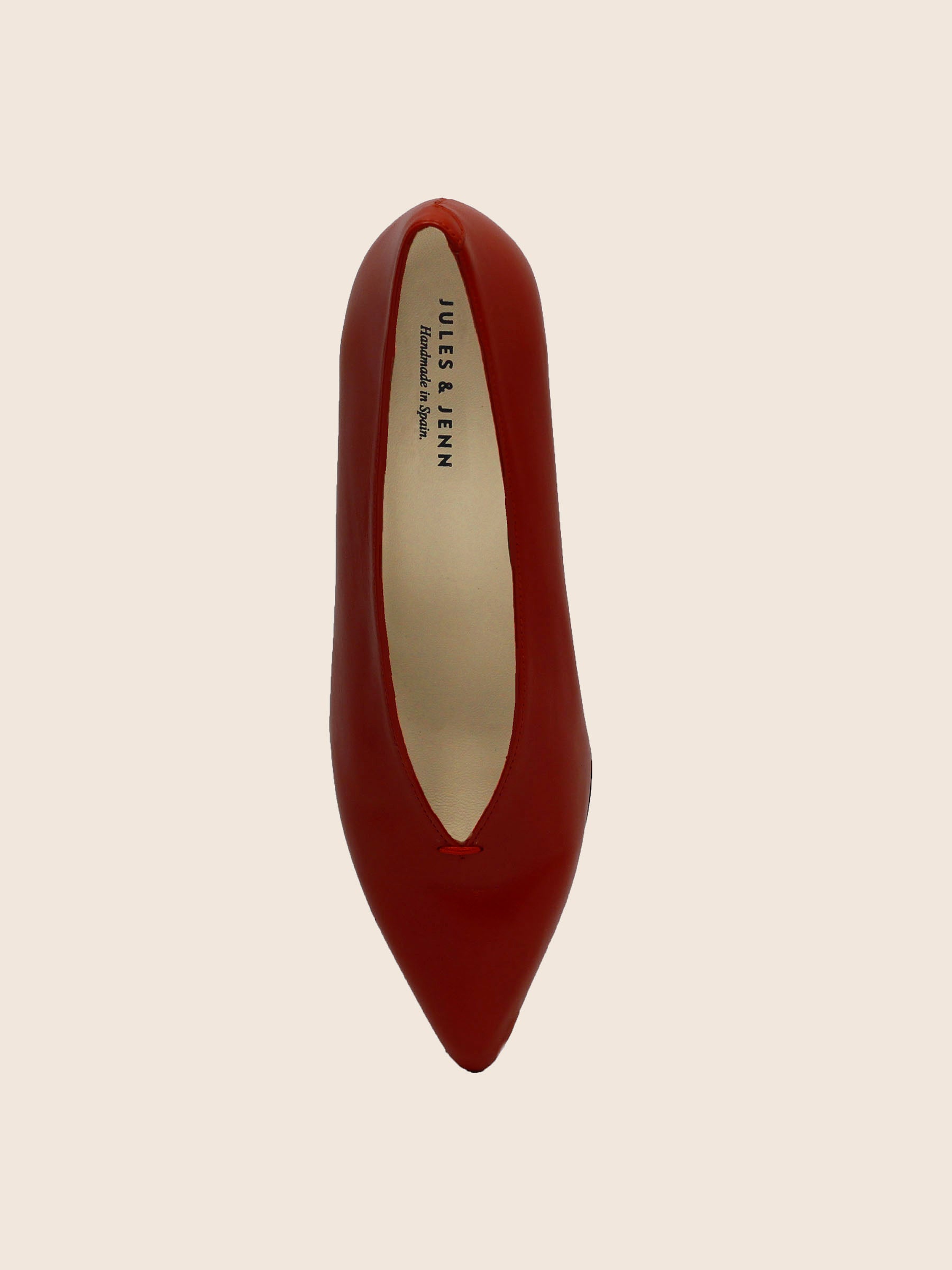 Escarpins décolleté V cuir rouge