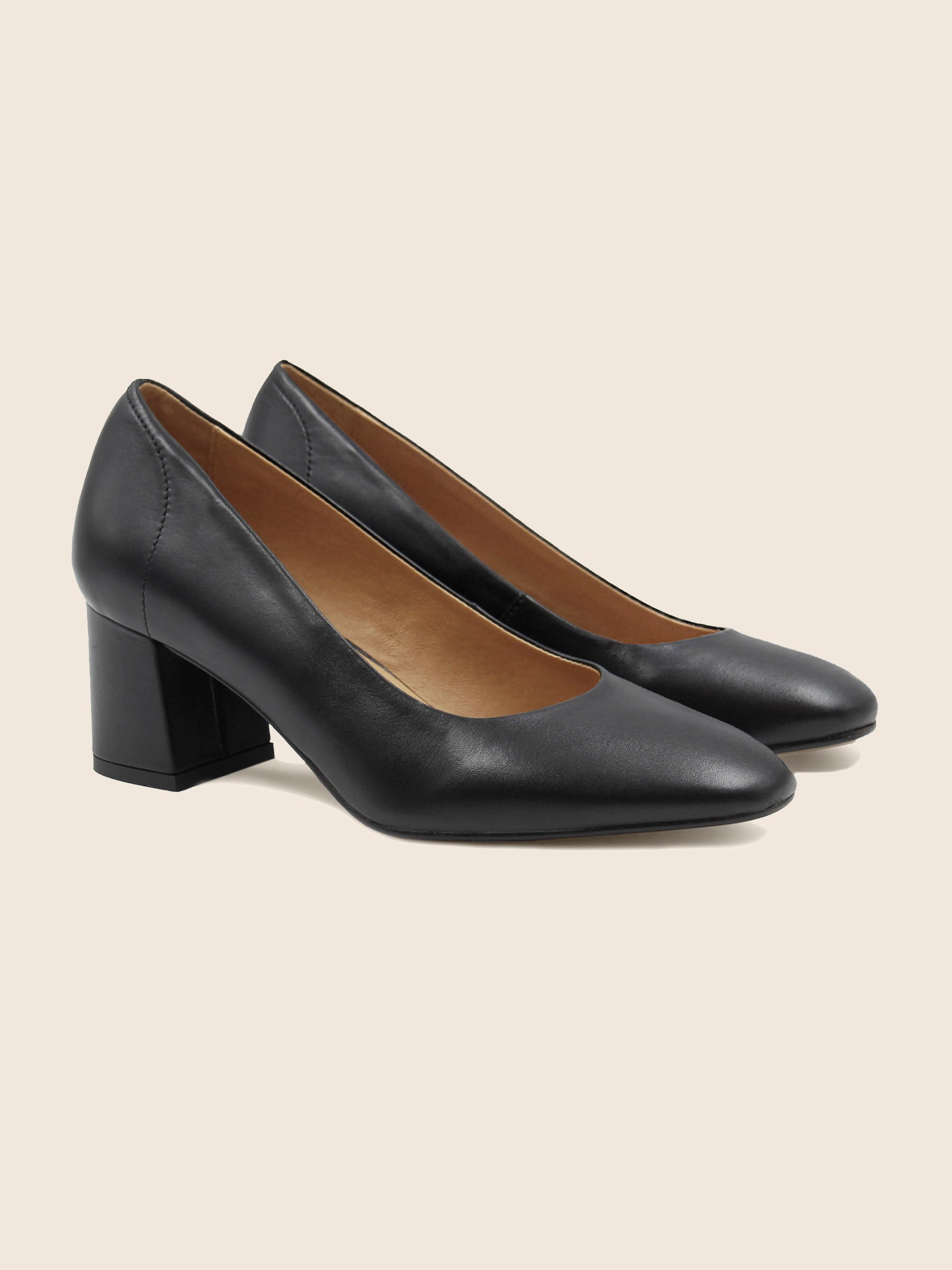 escarpins retro cuir noir jules & jenn