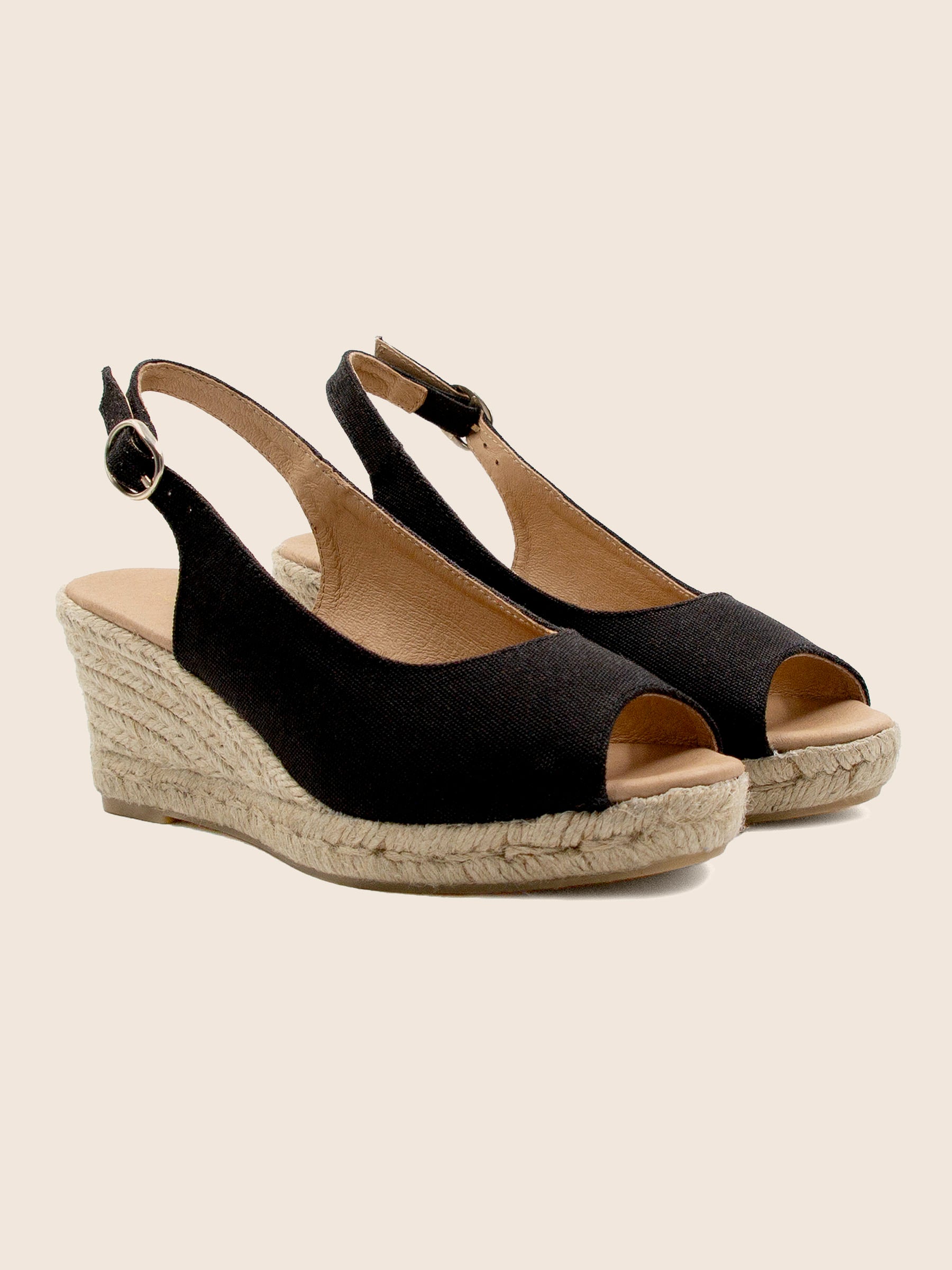 espadrilles slingback toile recyclee noir jules jenn