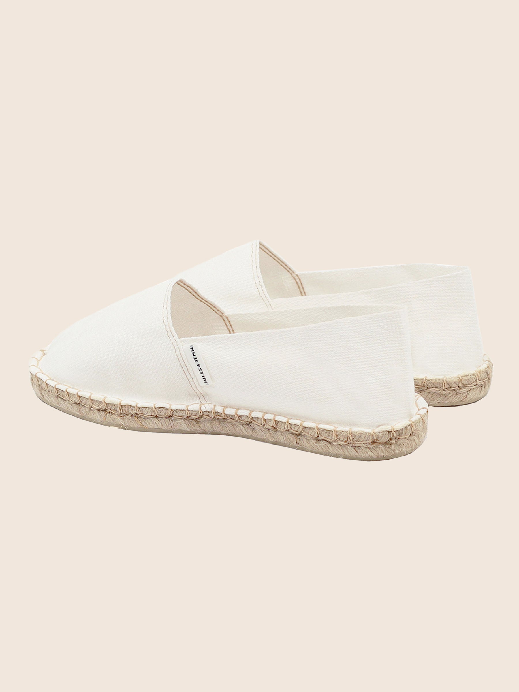vue arriere espadrilles toile de coton blanc jules & jenn