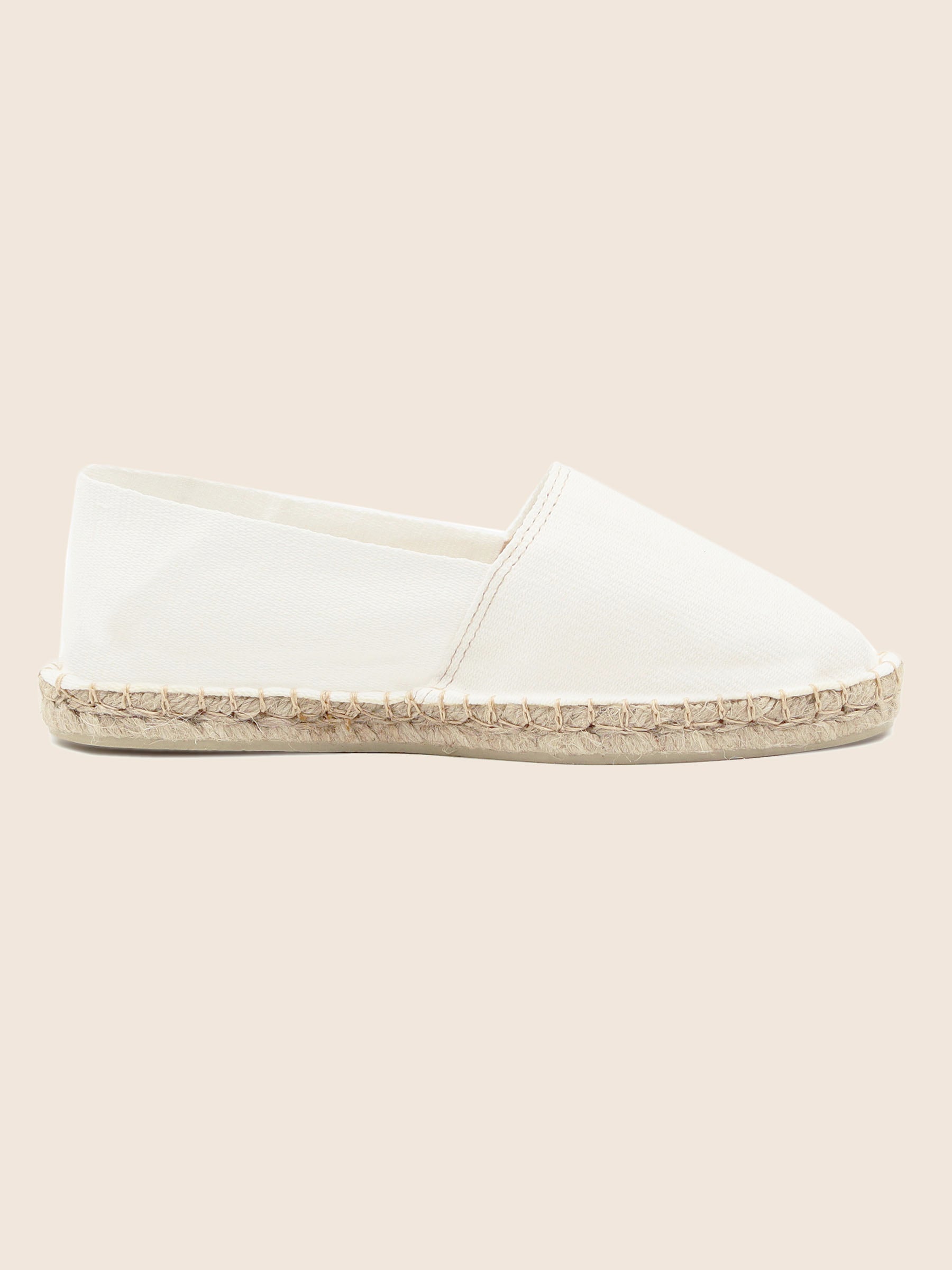 vue dessus espadrilles toile de coton blanc jules & jenn