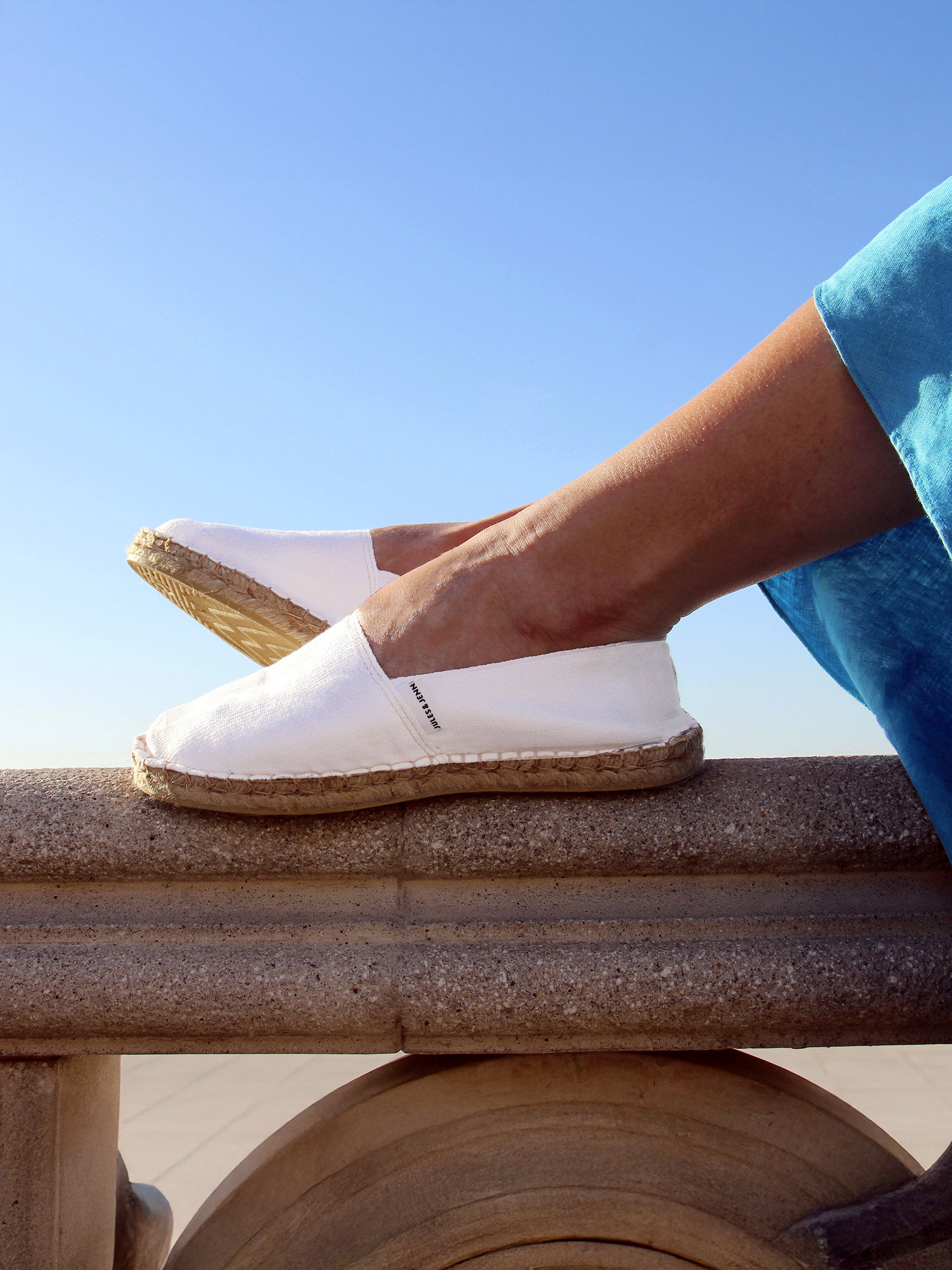vue portée espadrilles toile coton blanche jules & jenn