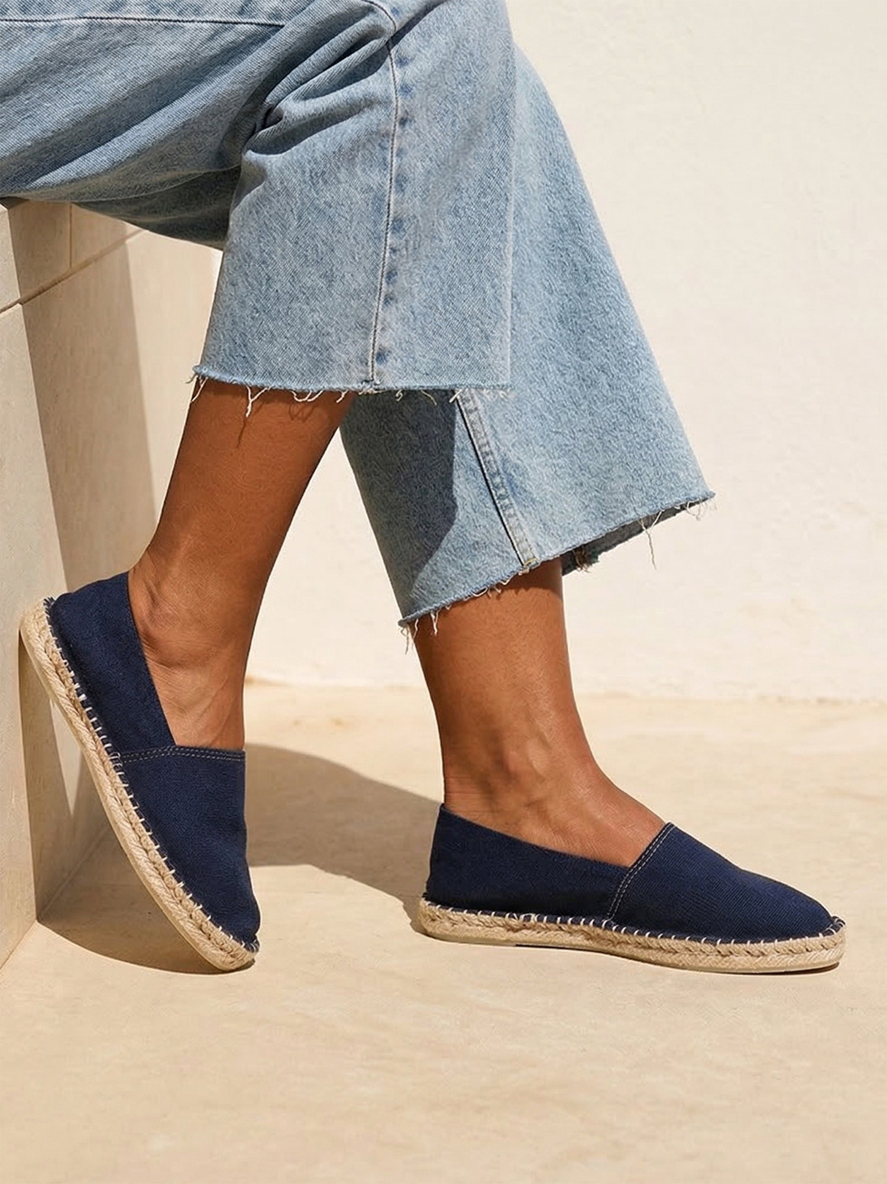 Espadrilles toile coton bleu