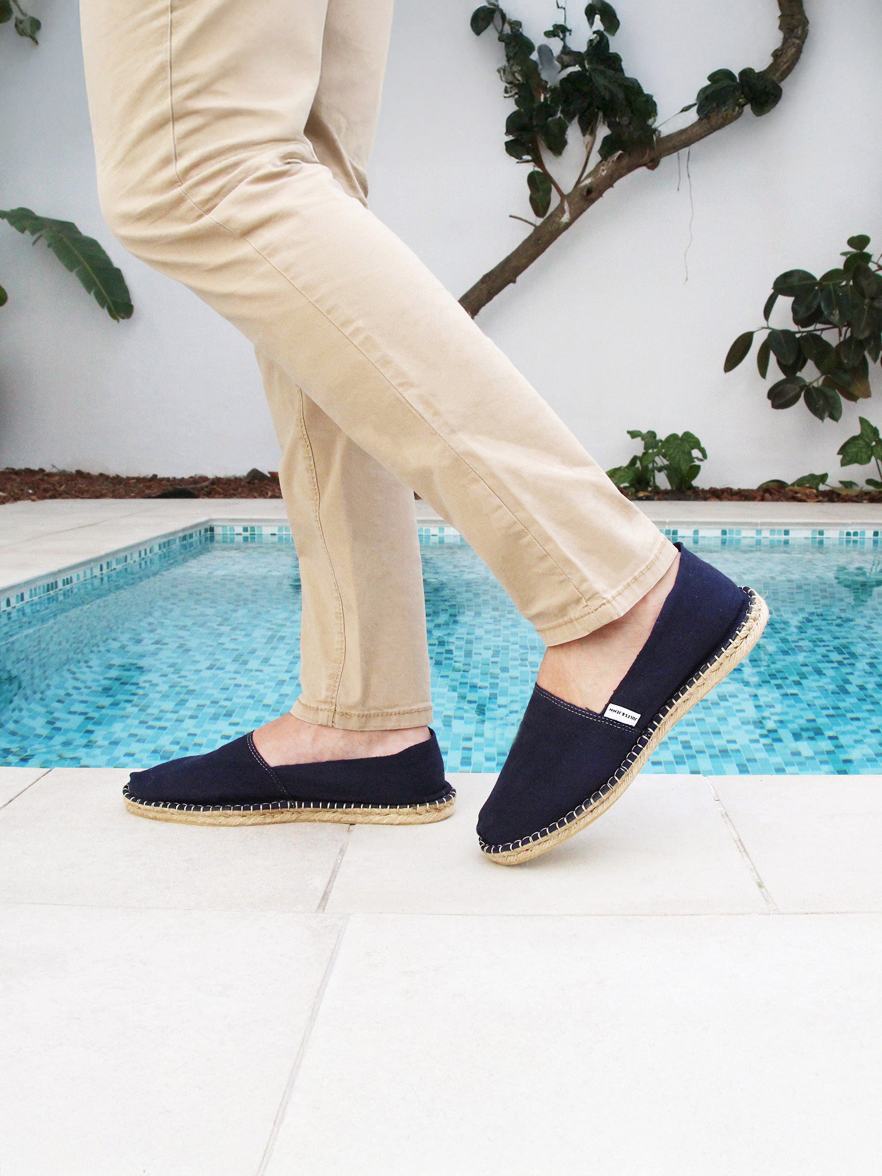 vue portée espadrilles toile coton bleu jules & jenn