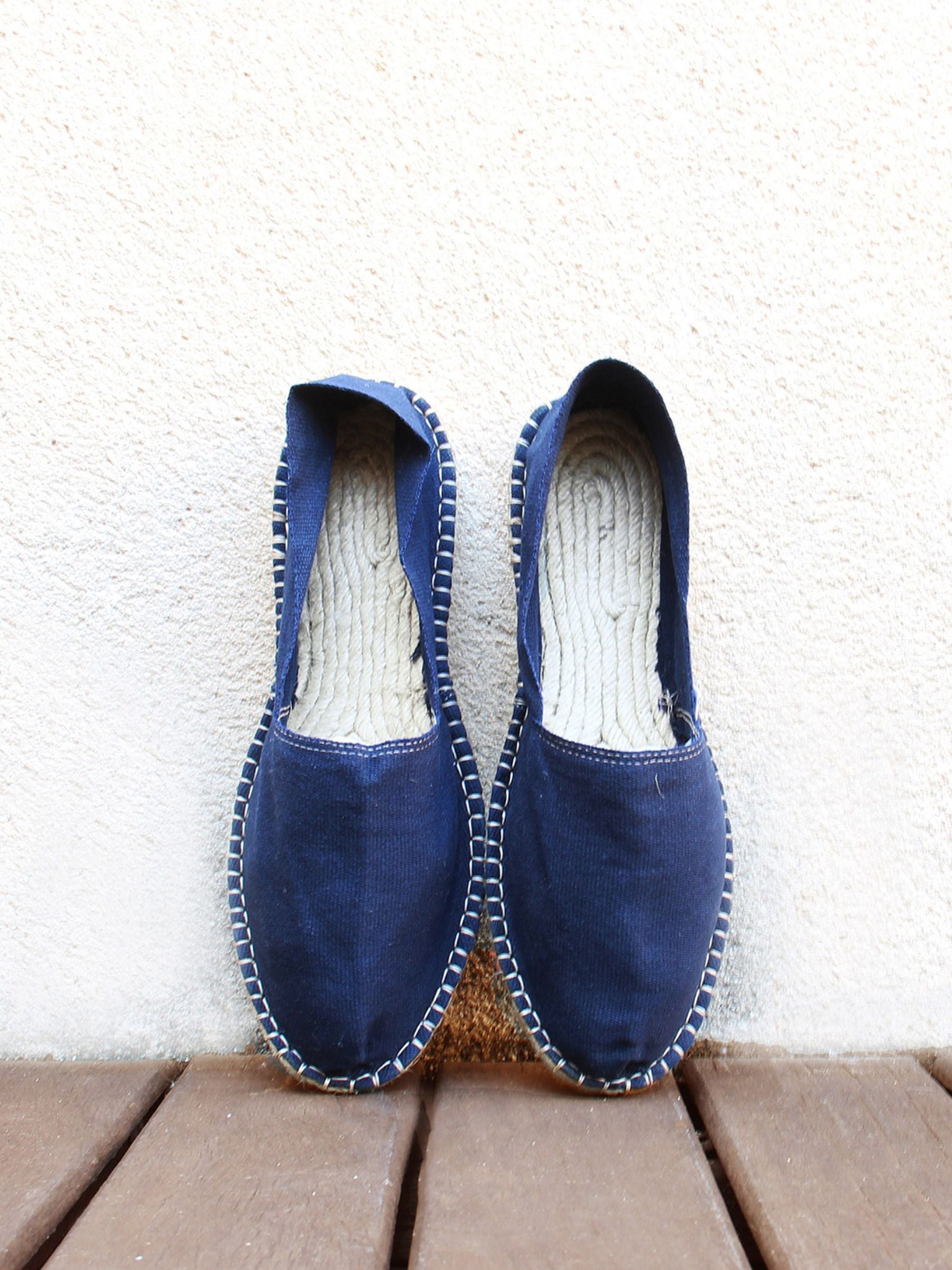 vue posée espadrilles toile coton bleu jules & jenn