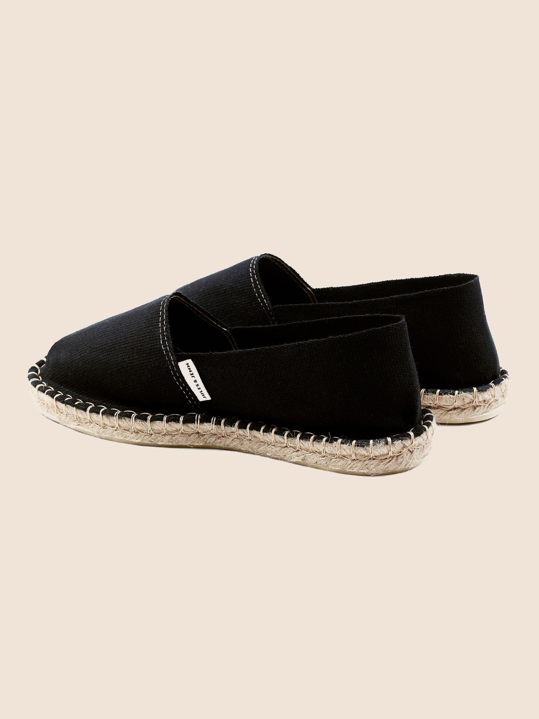 vue arriere espadrilles toile de coton noir jules & jenn
