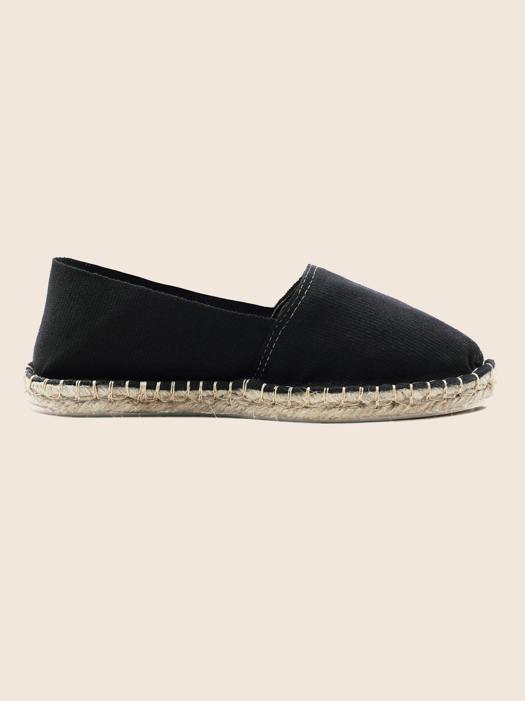vue interieur espadrilles toile de coton noir jules & jenn