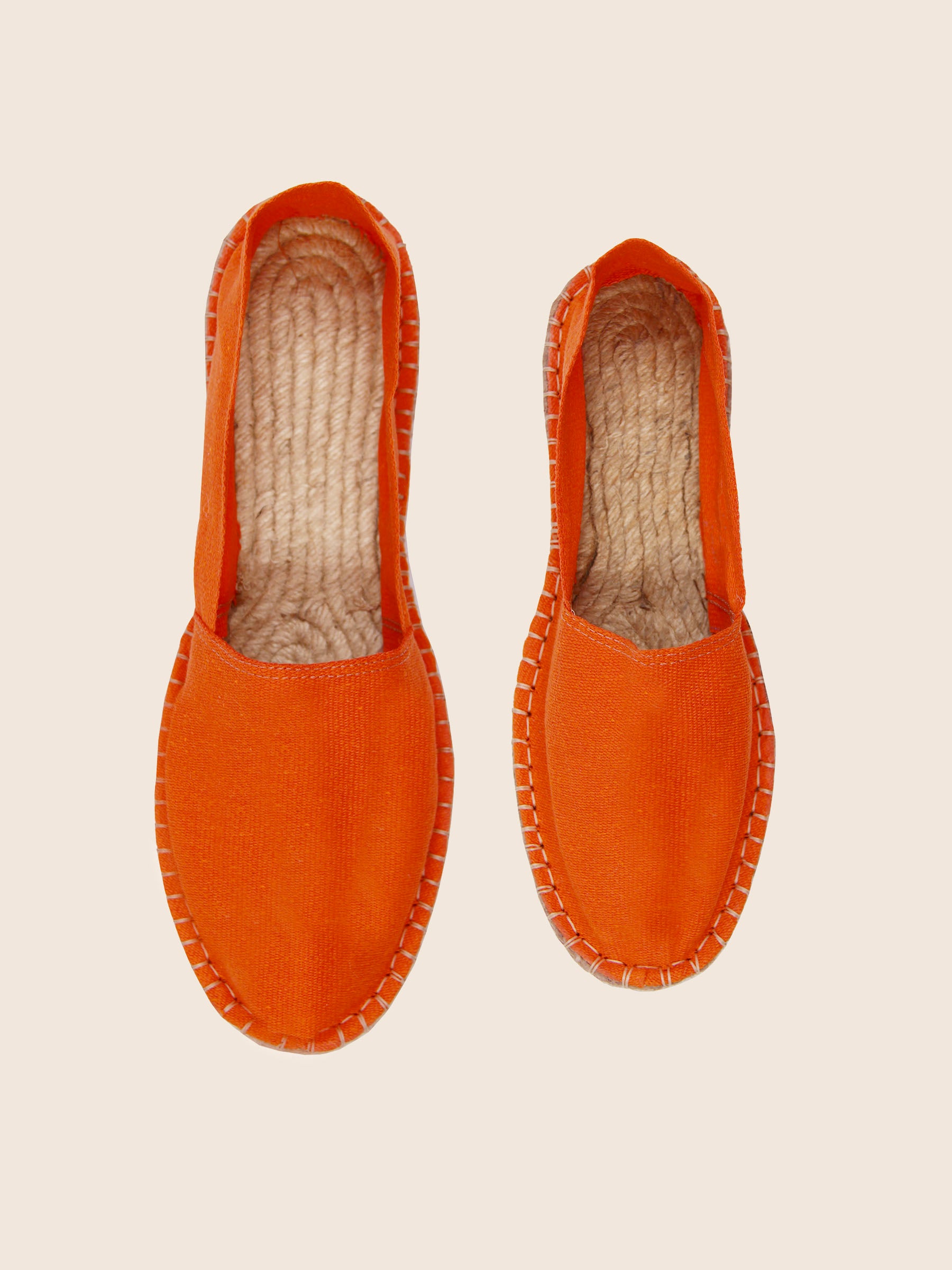 vue dessus espadrilles toile coton orange jules & jenn