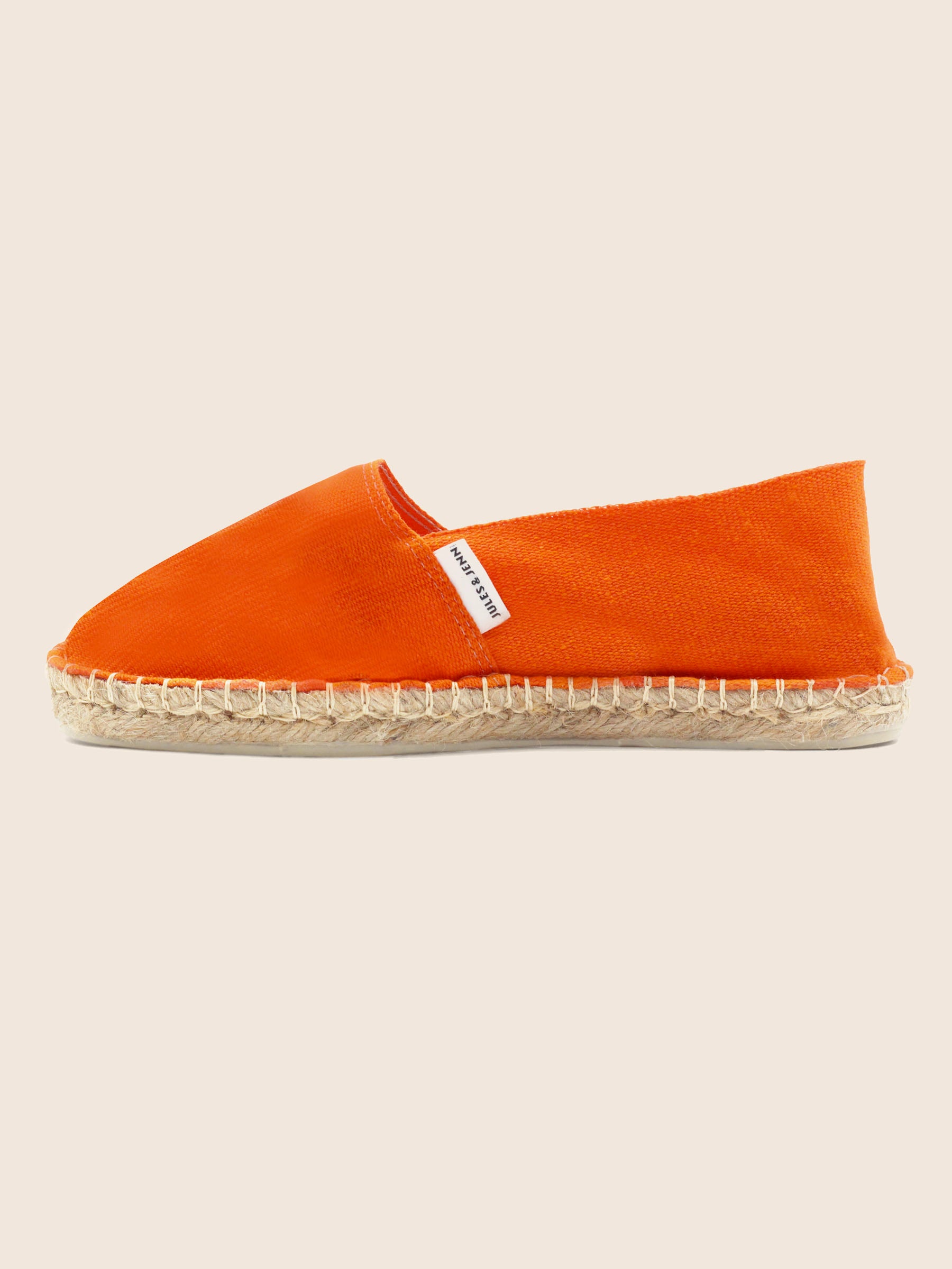 vue posée espadrilles toile coton orange jules & jenn