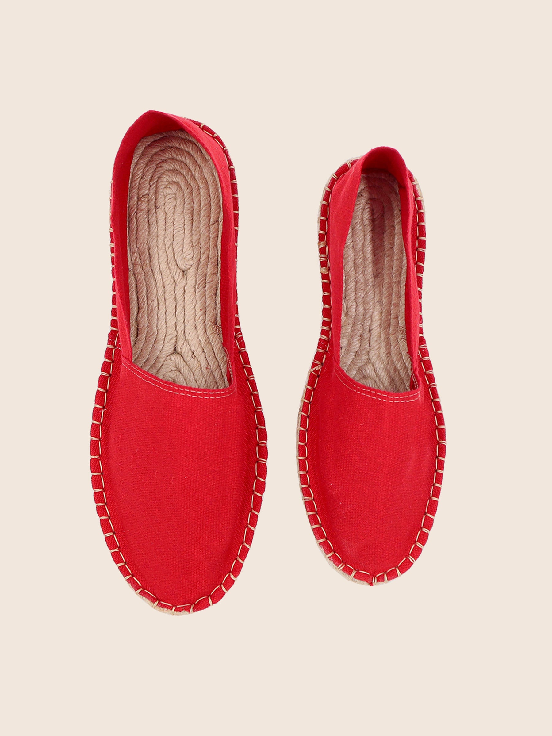 Espadrilles toile coton rouge