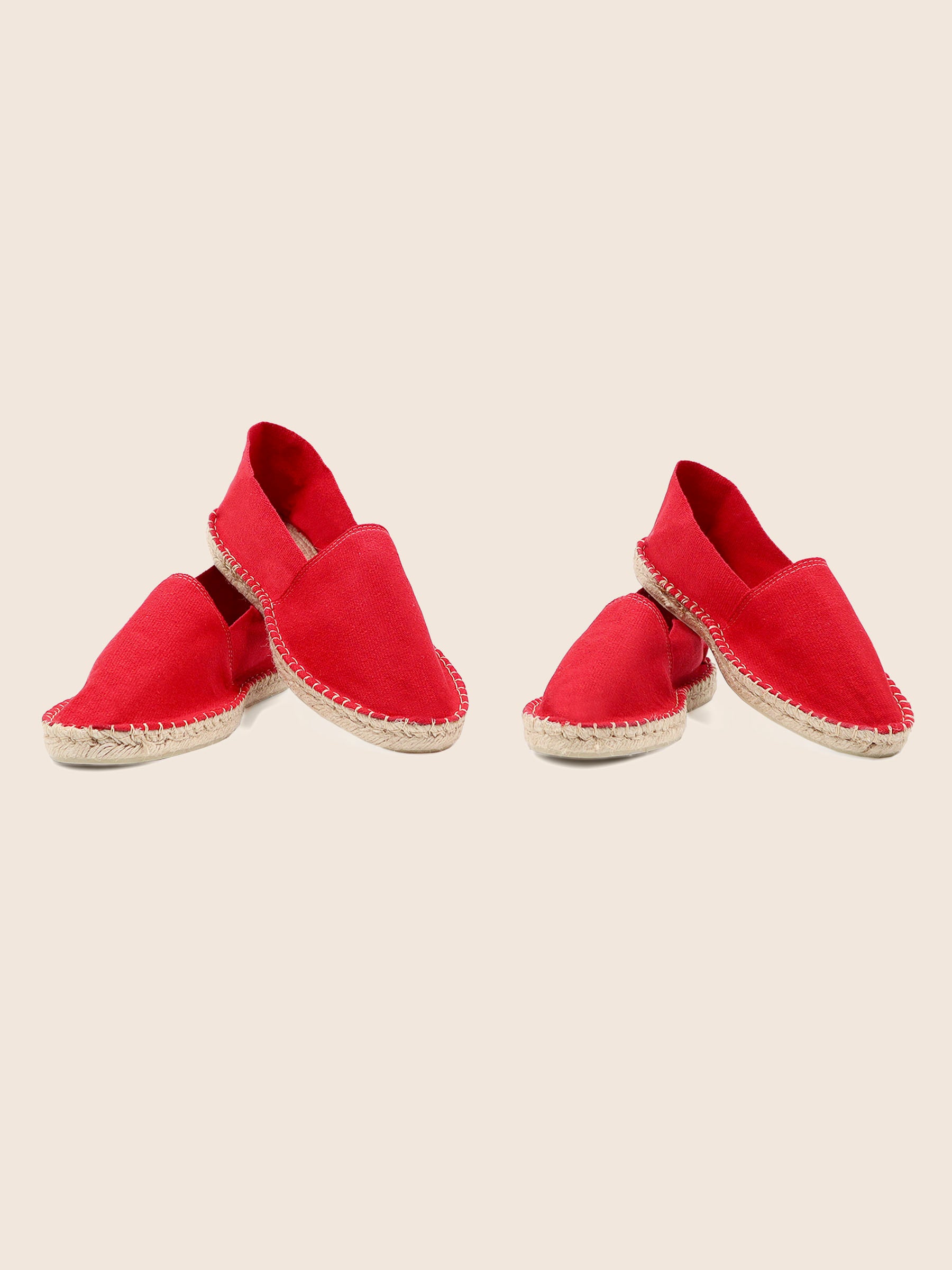 vue posée espadrilles toile de coton rouge jules & jenn
