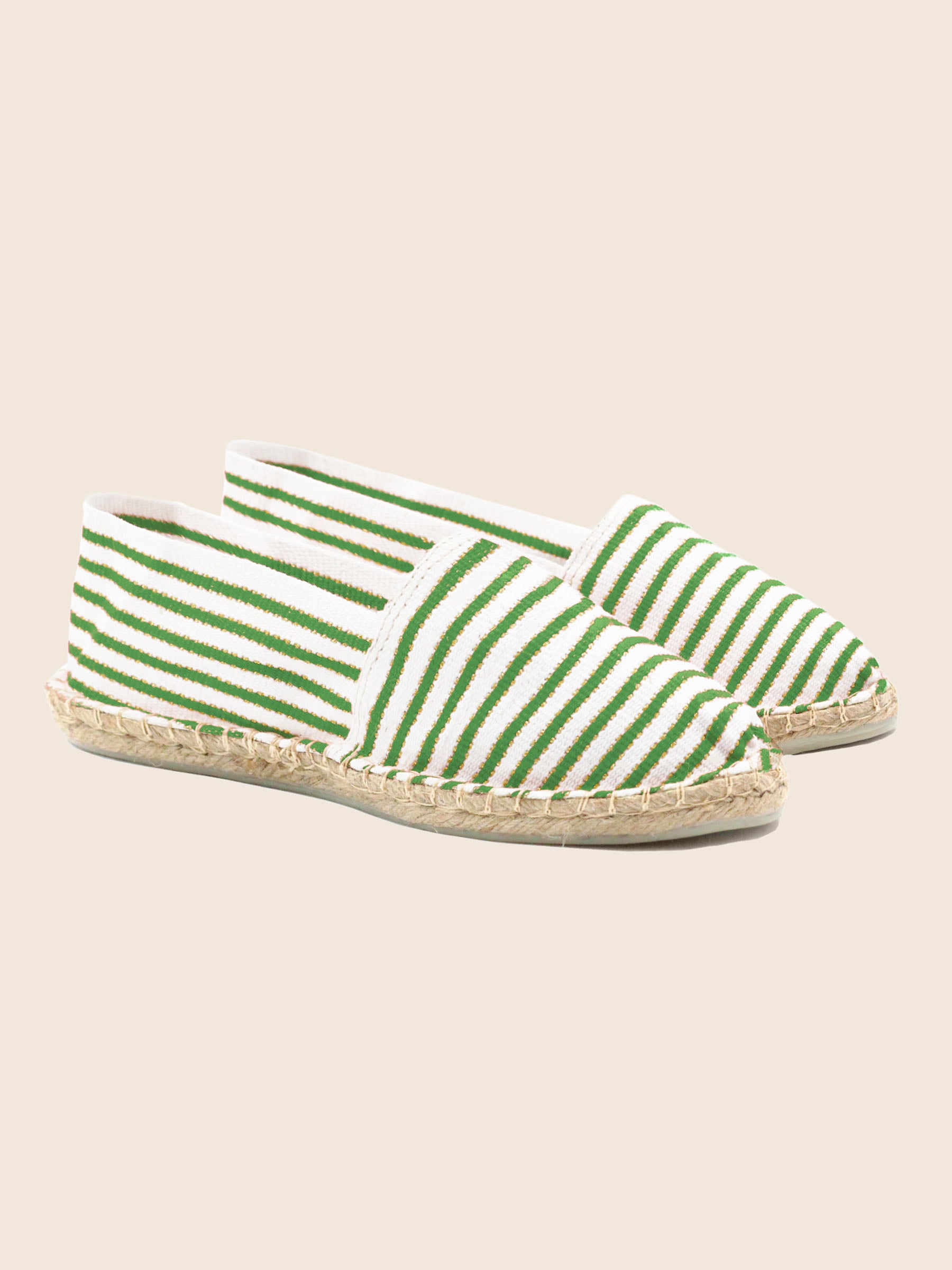 espadrilles toile coton vert dore jules & jenn