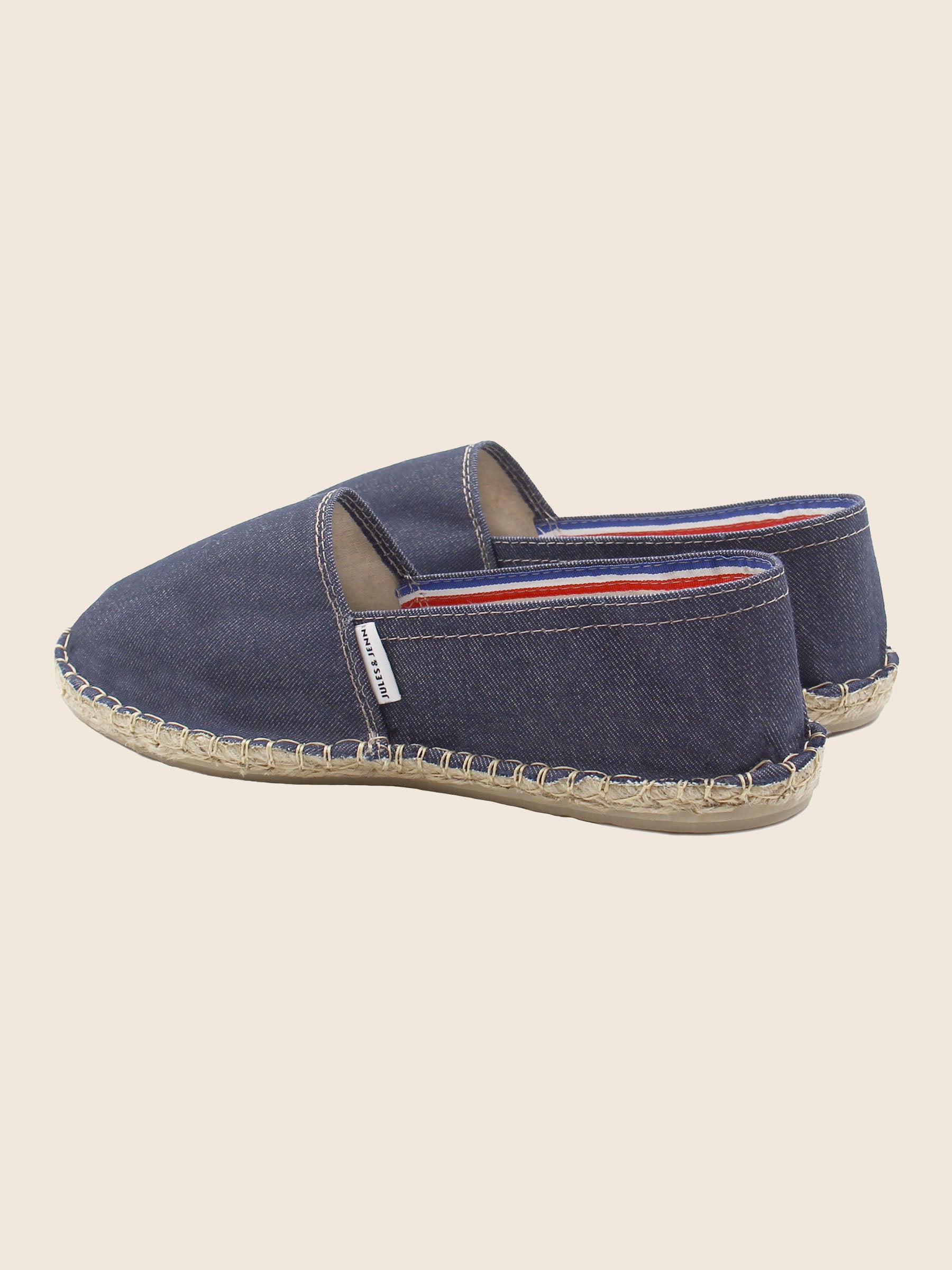 vue arriere espadrilles toile jean bleu jules & jenn