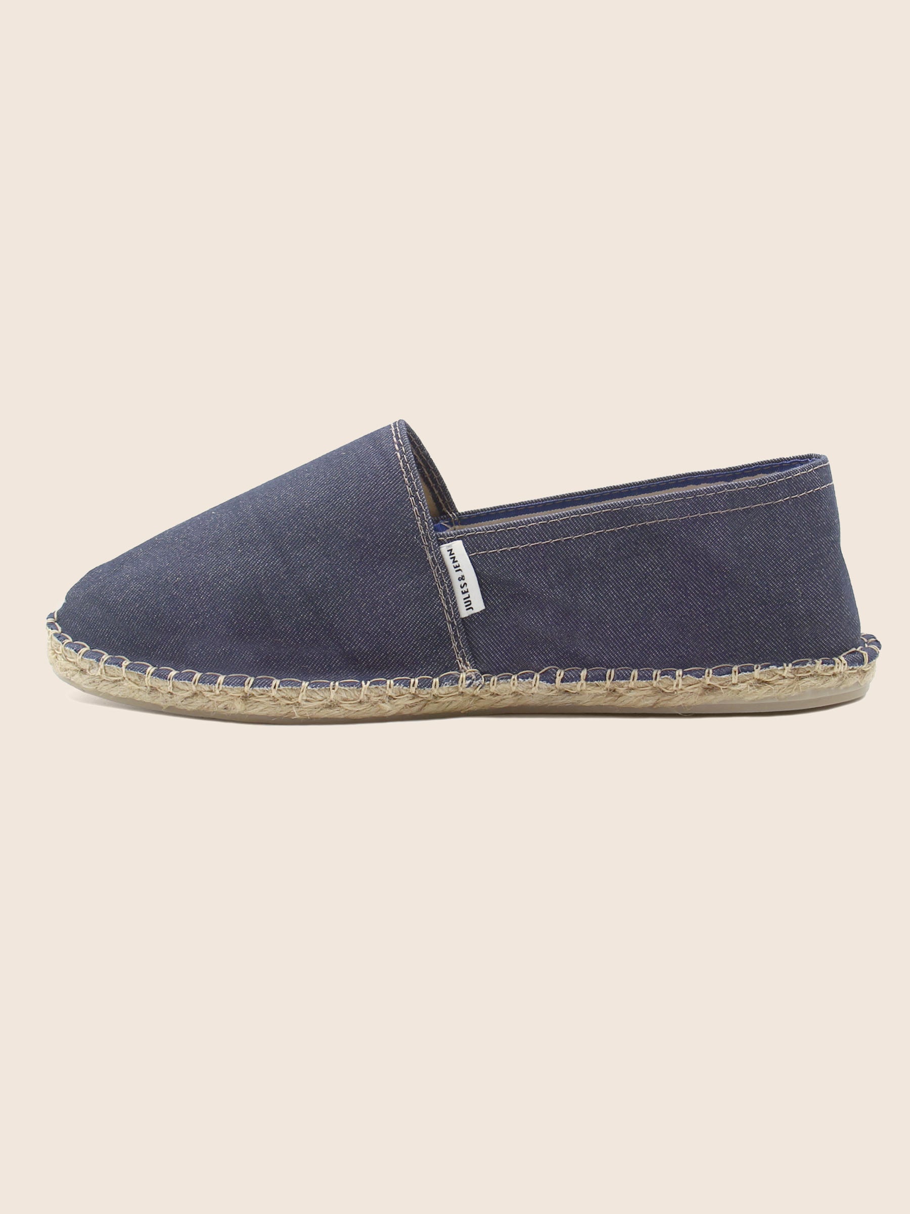 vue posée espadrilles toile jean bleu jules & jenn