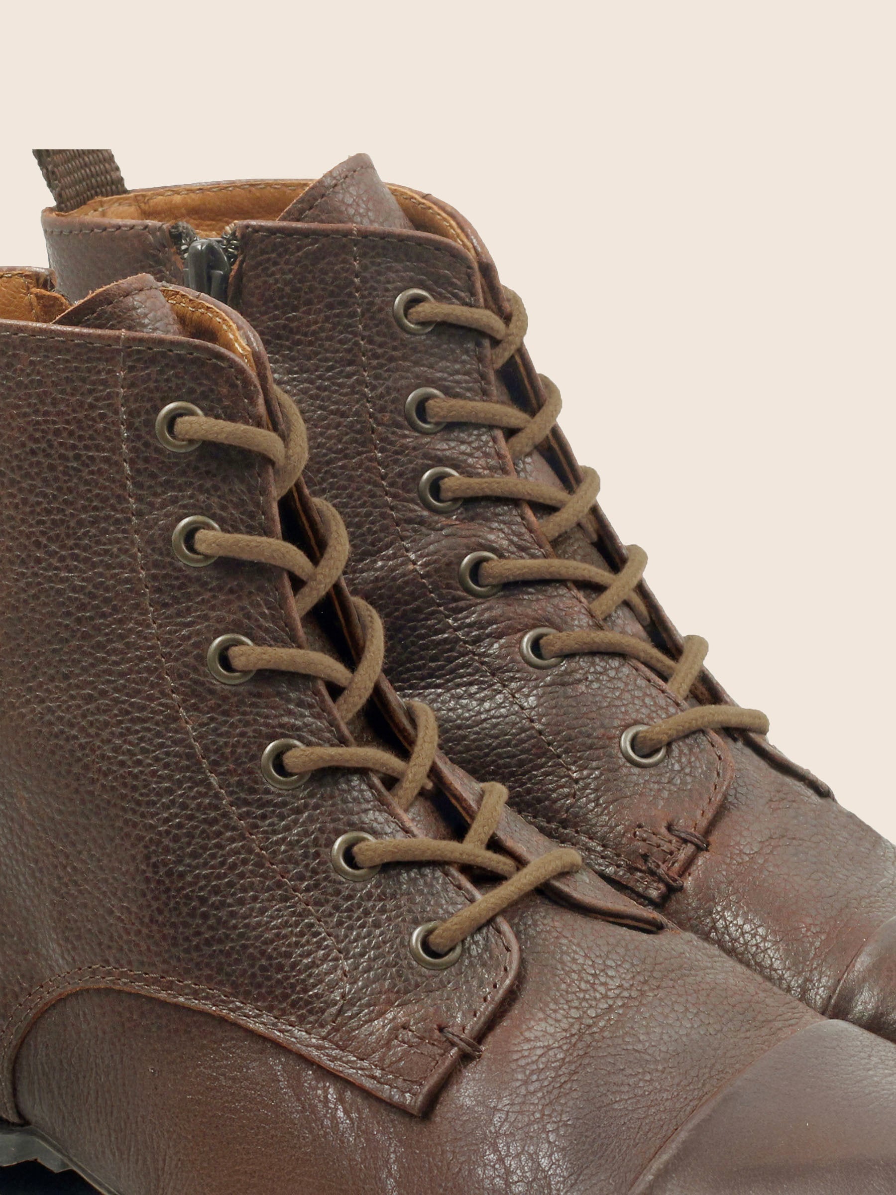 vue portée lacets ronds épais coton beige jules jenn