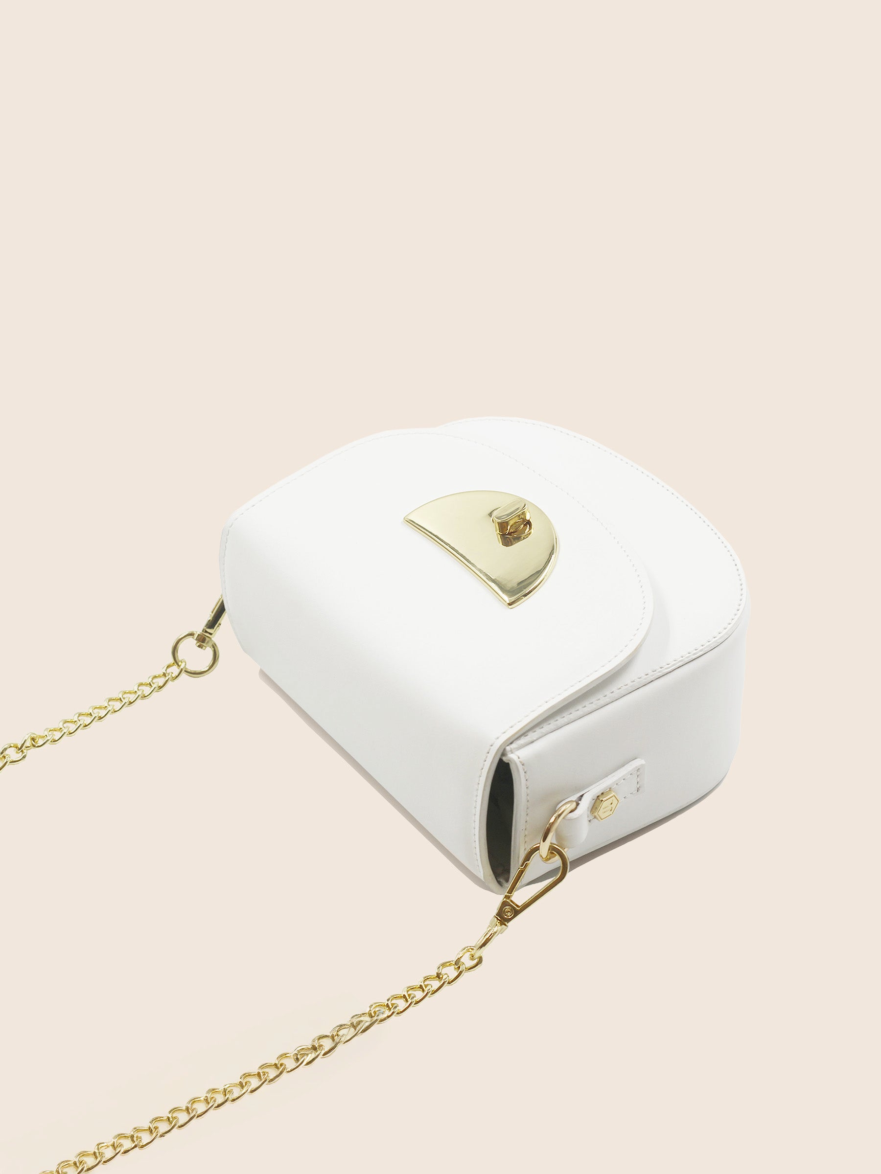 vue dessus mini sac cuir blanc jules & jenn