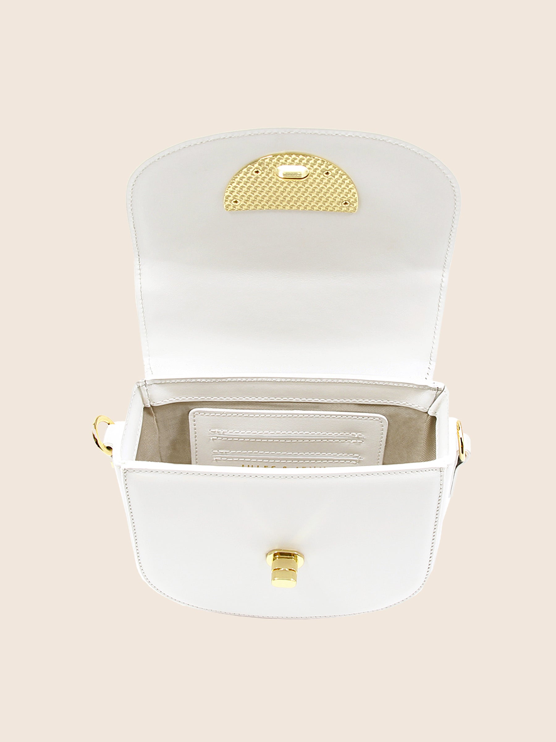 vue interne mini sac cuir blanc jules & jenn