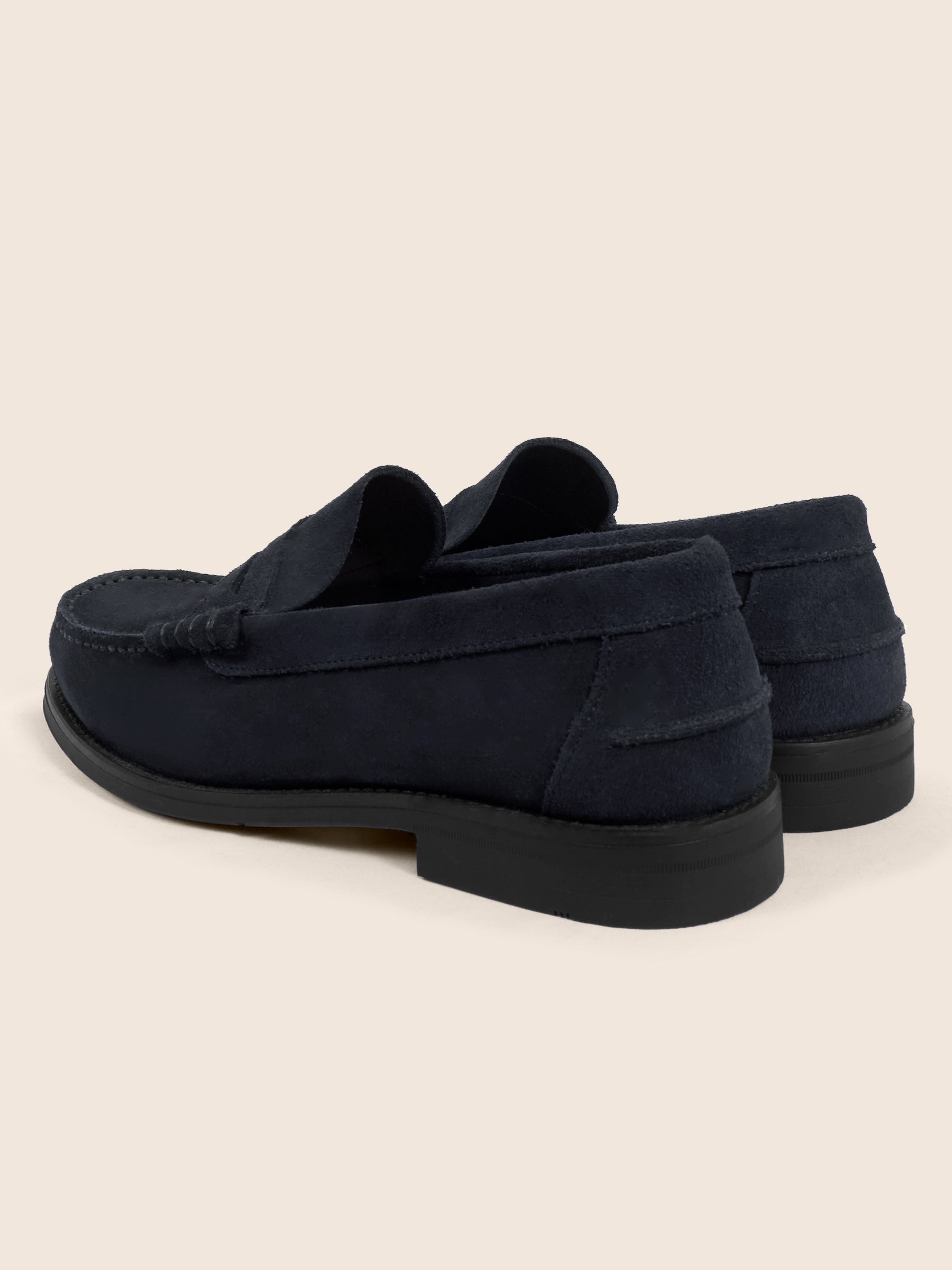 photo vue arrière mocassins college cuir daim bleu jules & jenn