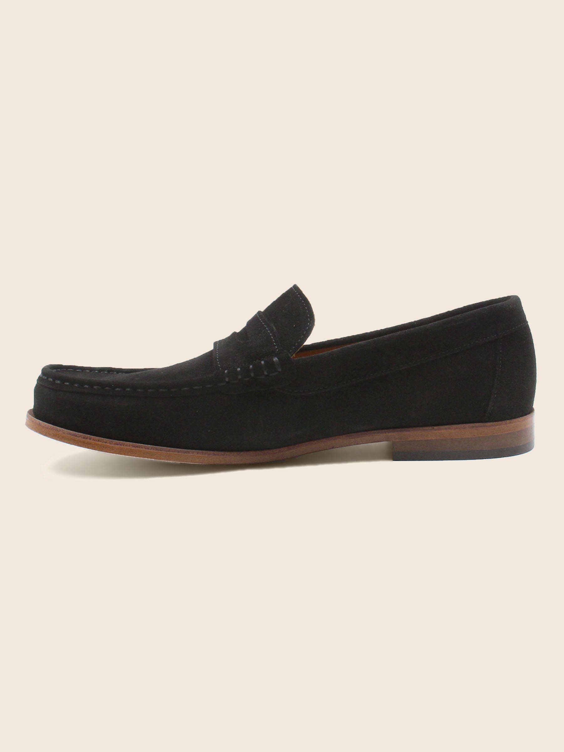 vue interieur mocassins contemporains cuir daim noir jules & jenn