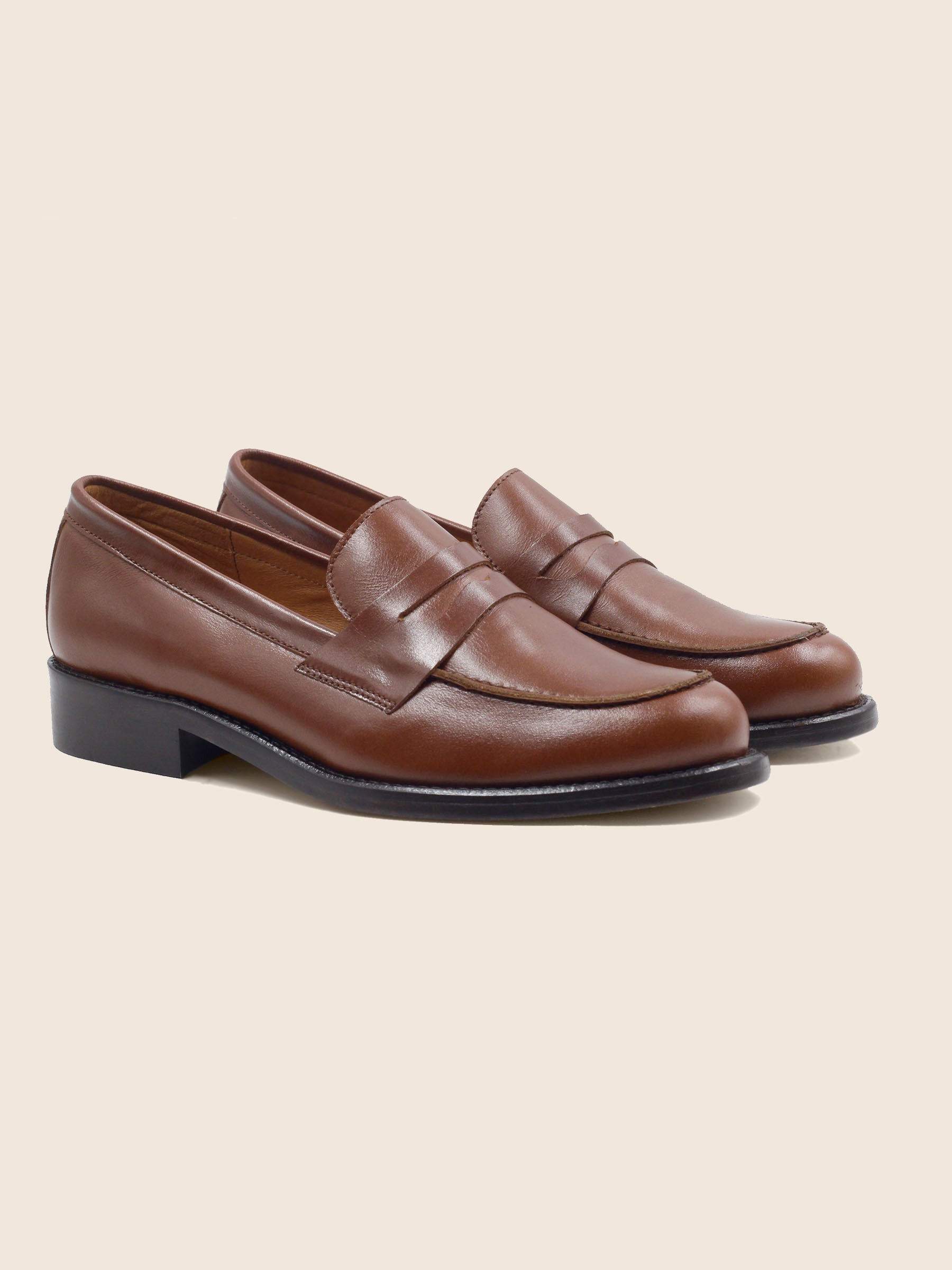 mocassins femme cuir camel jules & jenn