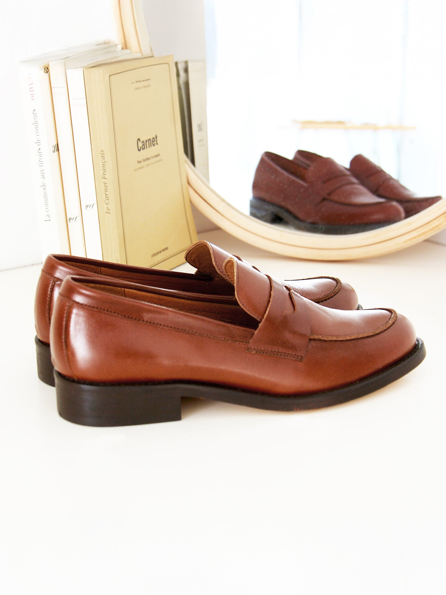 vue posée mocassins femme cuir camel jules & jenn