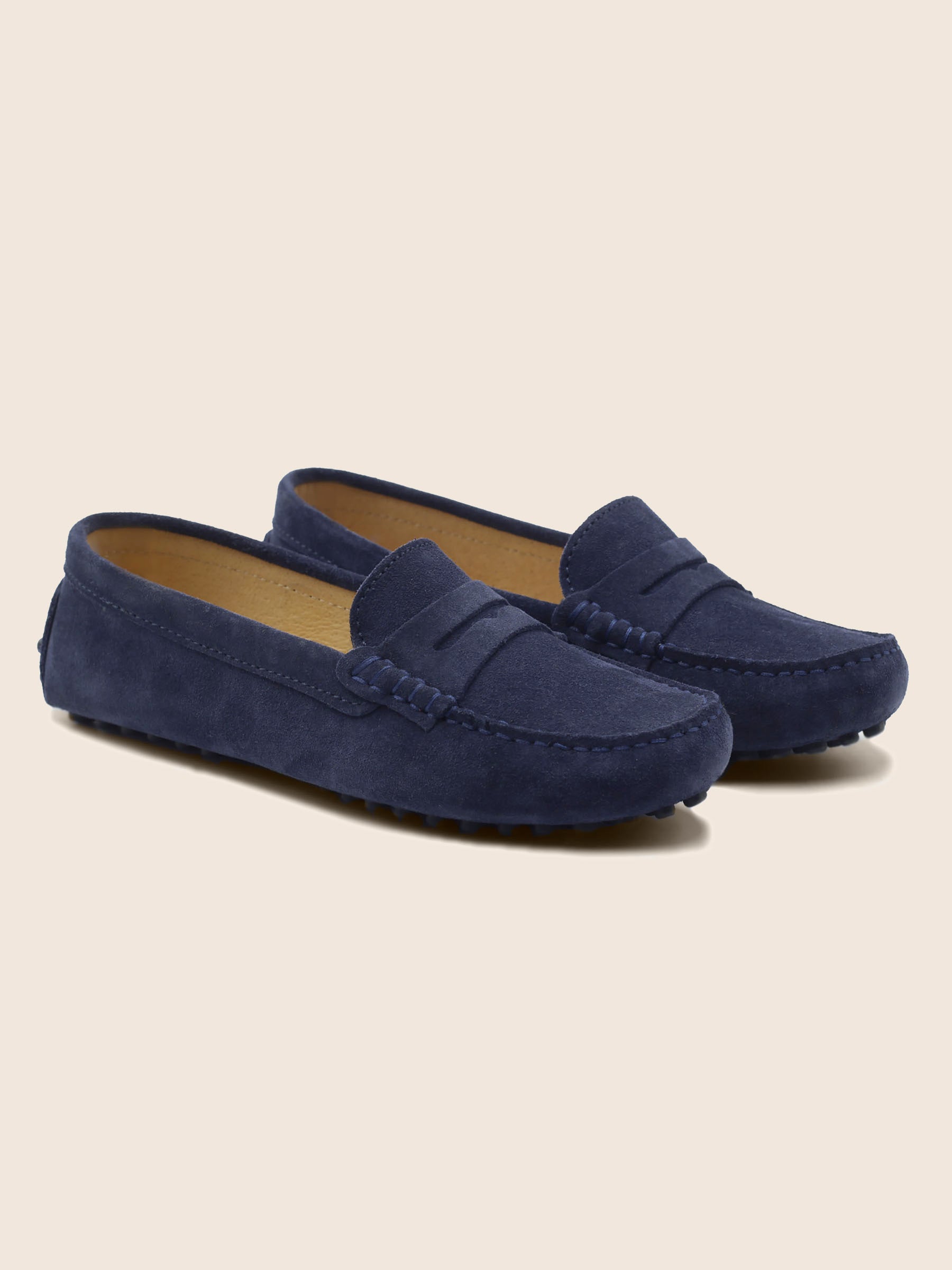 mocassins femme cuir daim bleu jules & jenn