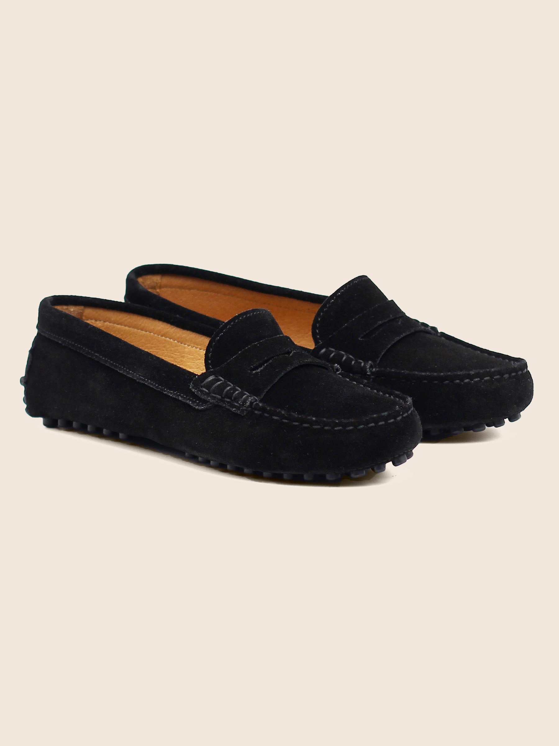 mocassins femme cuir daim noir jules & jenn