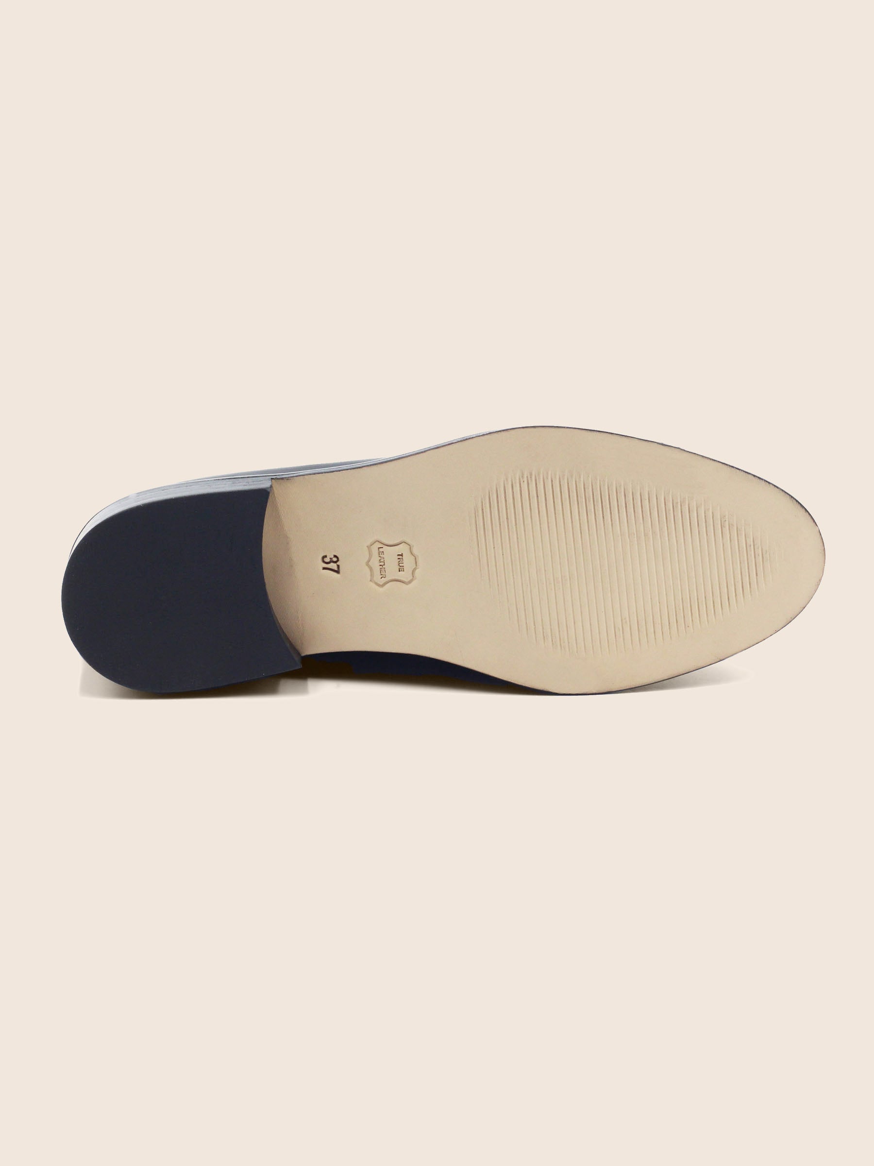 vue dessous mocassins femme cuir noir jules & jenn