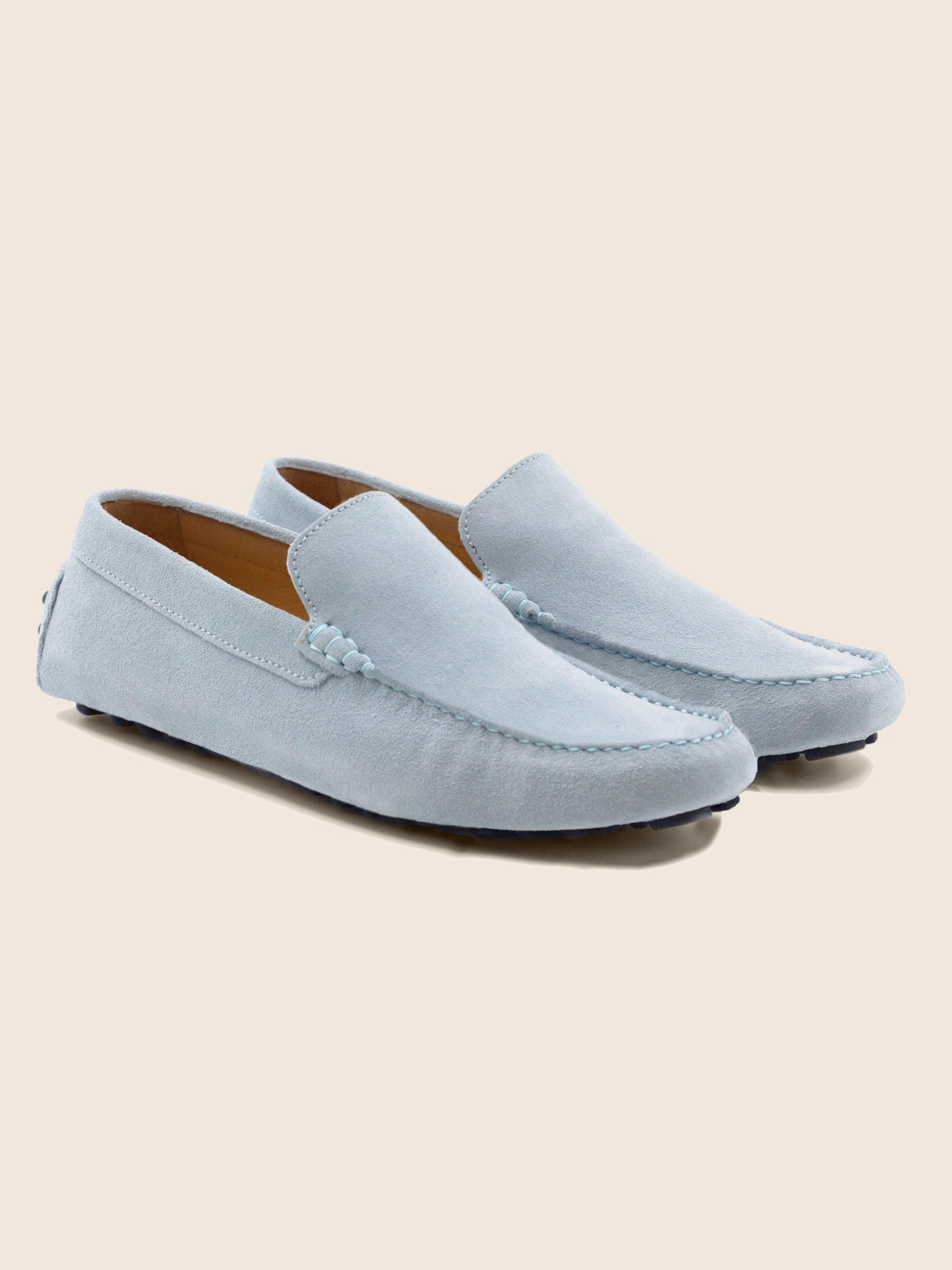 mocassins homme cuir daim bleu clair jules & jenn